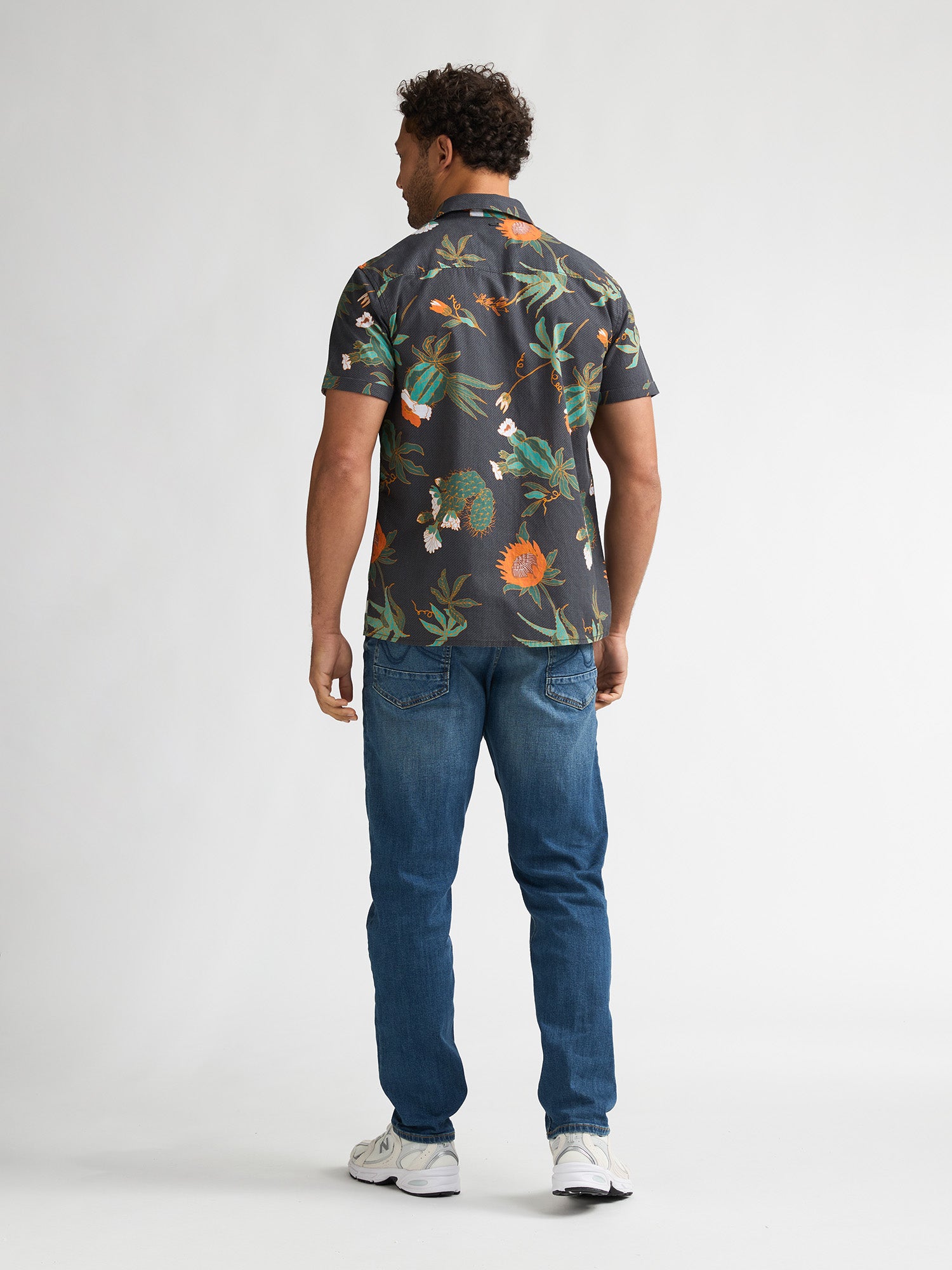 Petrol Industries Men Shirt Short Sleeve All-Over Print Regular Fit Black