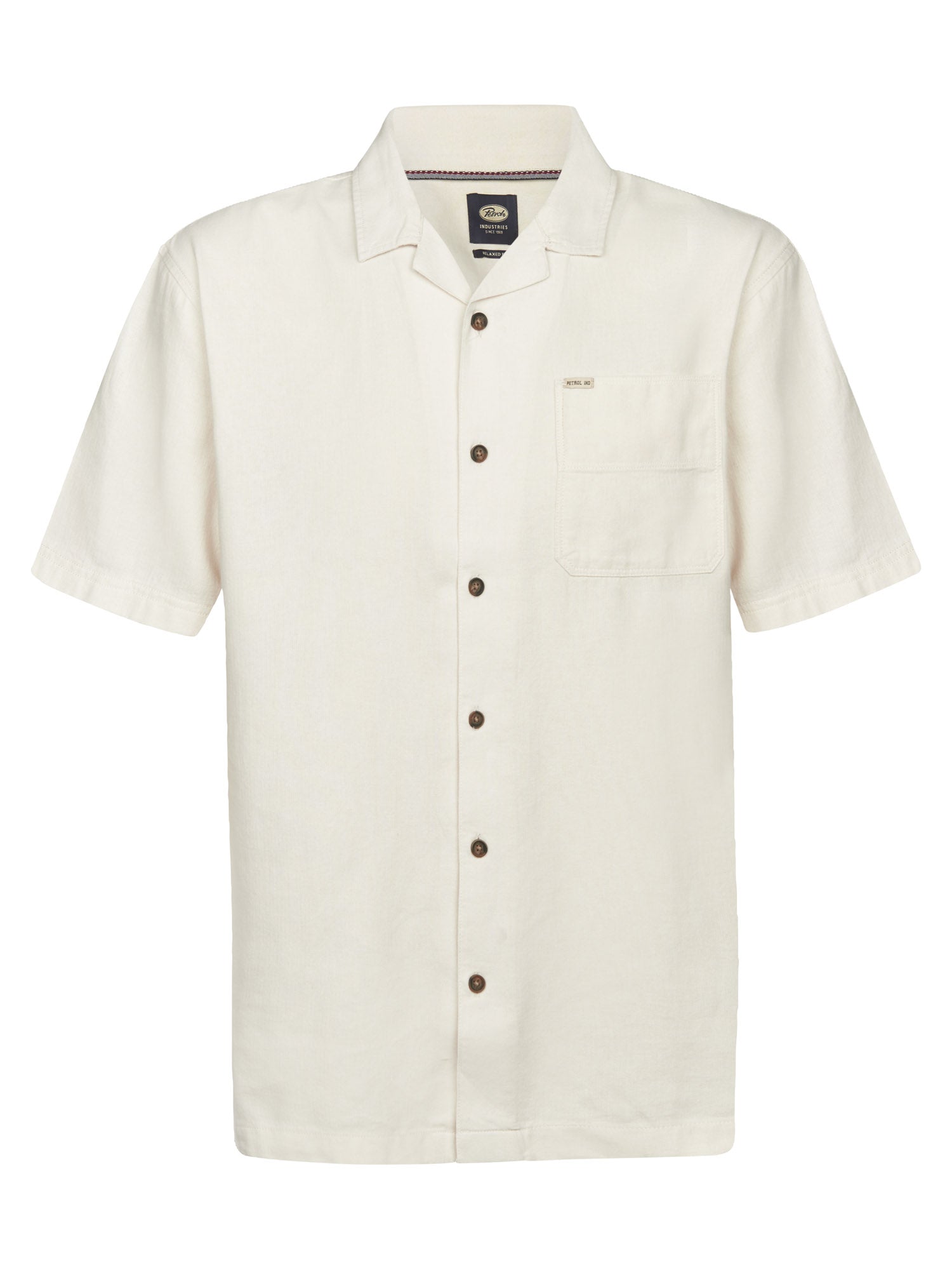 Petrol Industries Men Shirt Short Sleeve Uni Relaxed Fit Seashell