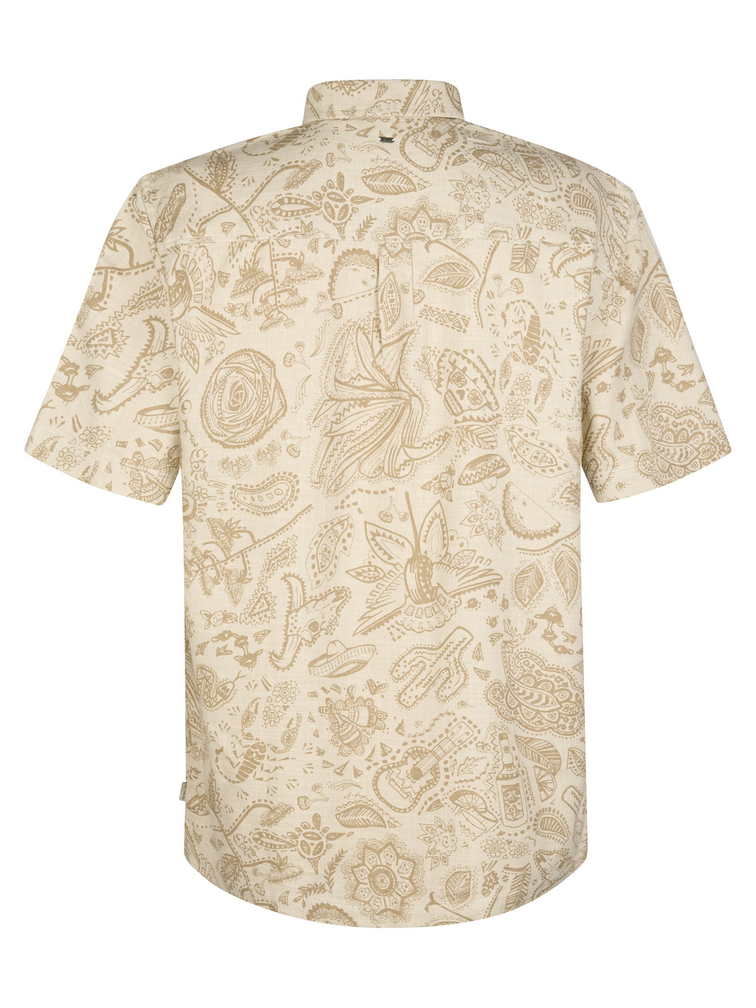 Petrol Industries Men Shirt Short Sleeve All-Over Print Relaxed Fit Seashell