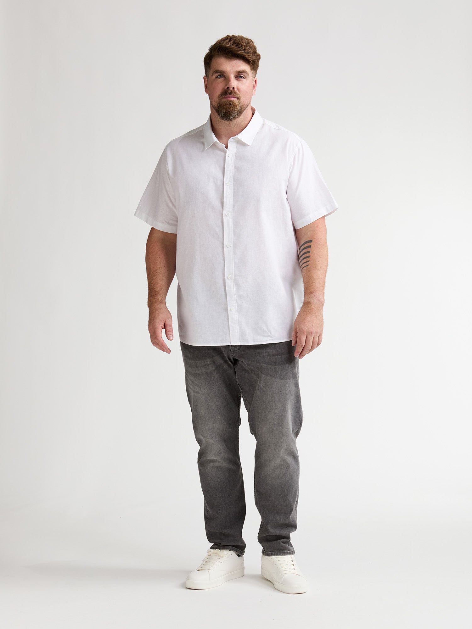 Petrol Industries Men Shirt Short Sleeve Uni Regular Plus Fit Bright White