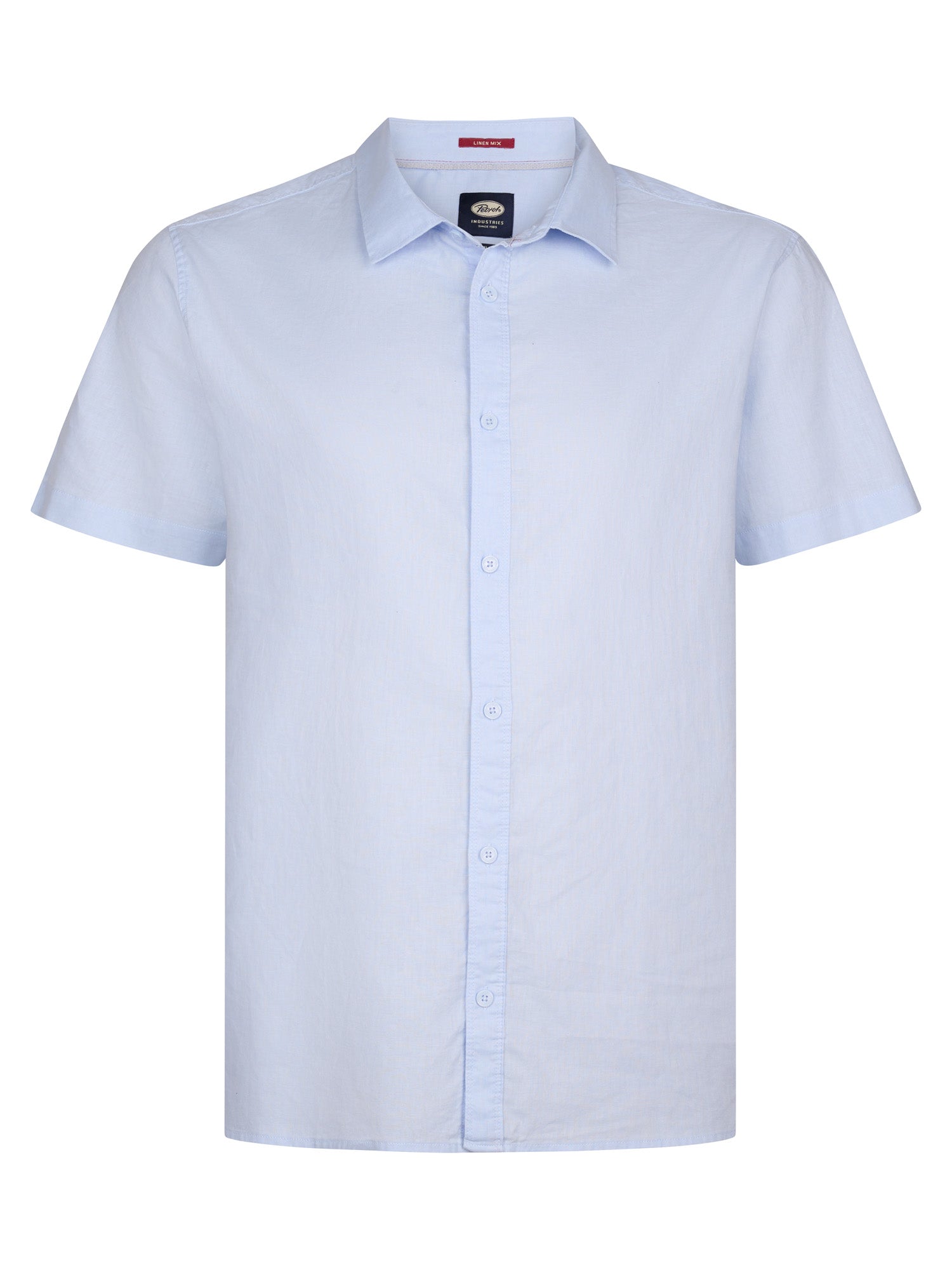 Petrol Industries Men Shirt Short Sleeve Uni Regular Plus Fit Sky