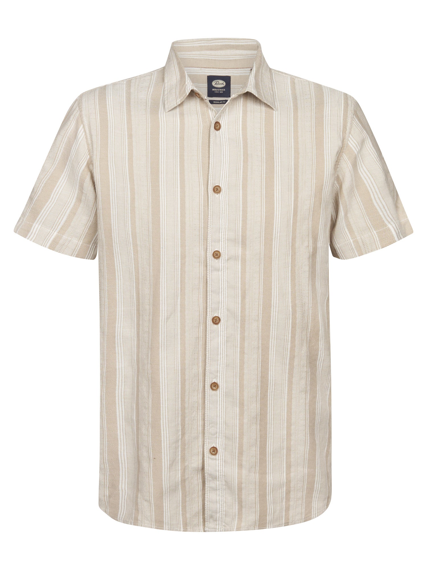 Petrol Industries Men Shirt Short Sleeve Uni Regular Fit Light Tan