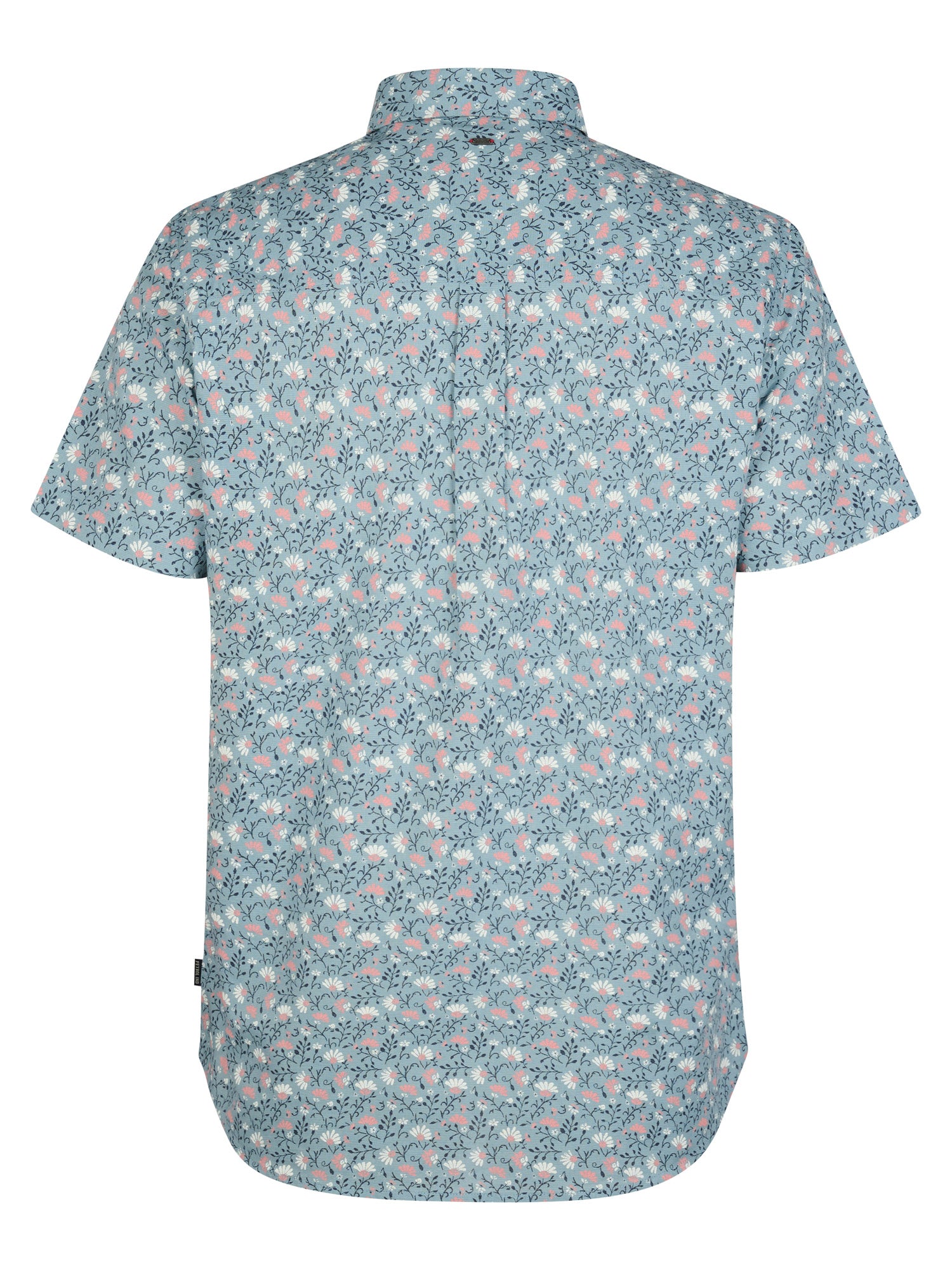 Petrol Industries Men Shirt Short Sleeve All-Over Print Regular Fit Marble Blue