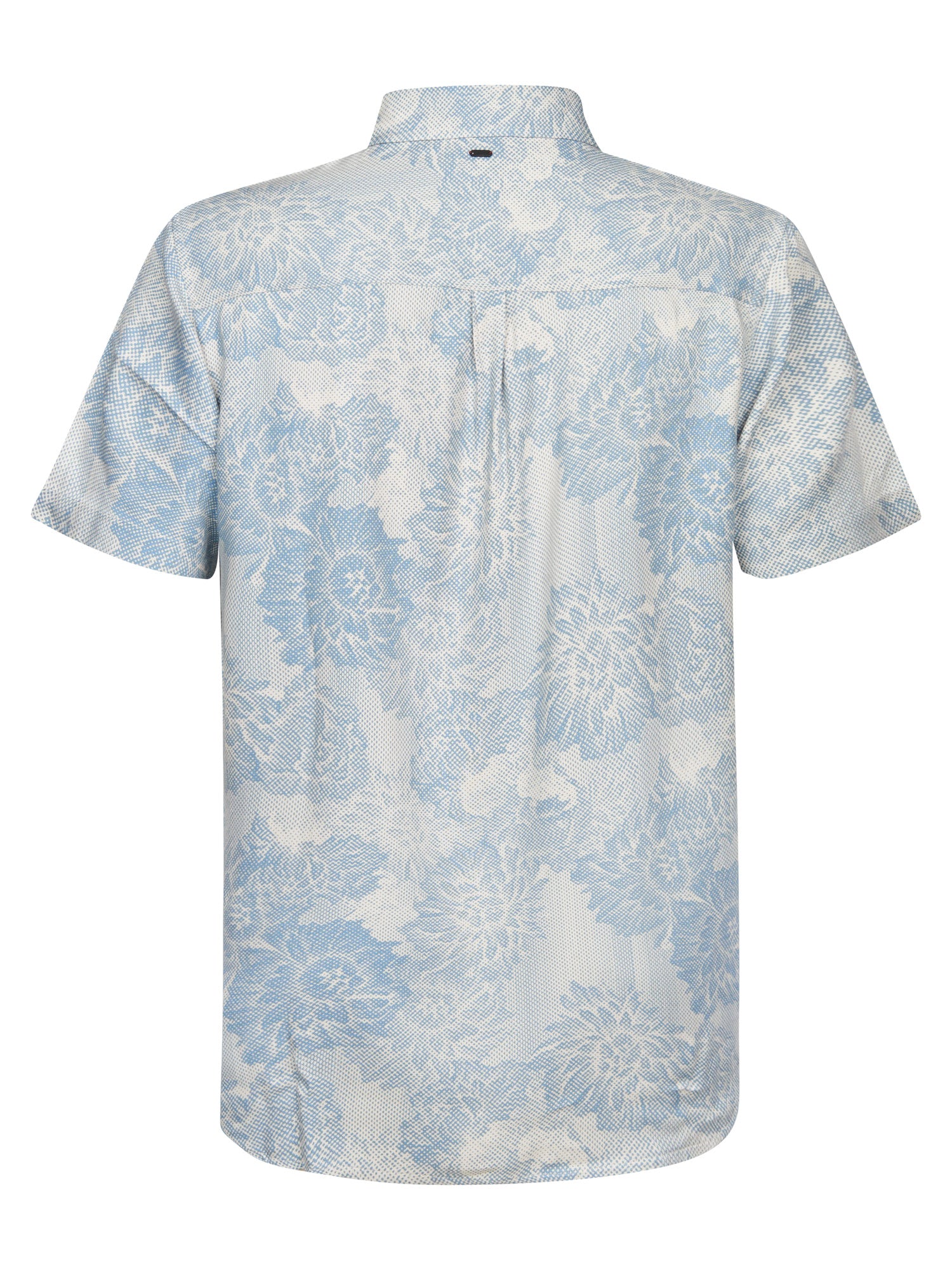 Petrol Industries Men Shirt Short Sleeve All-Over Print Regular Fit Marble Blue