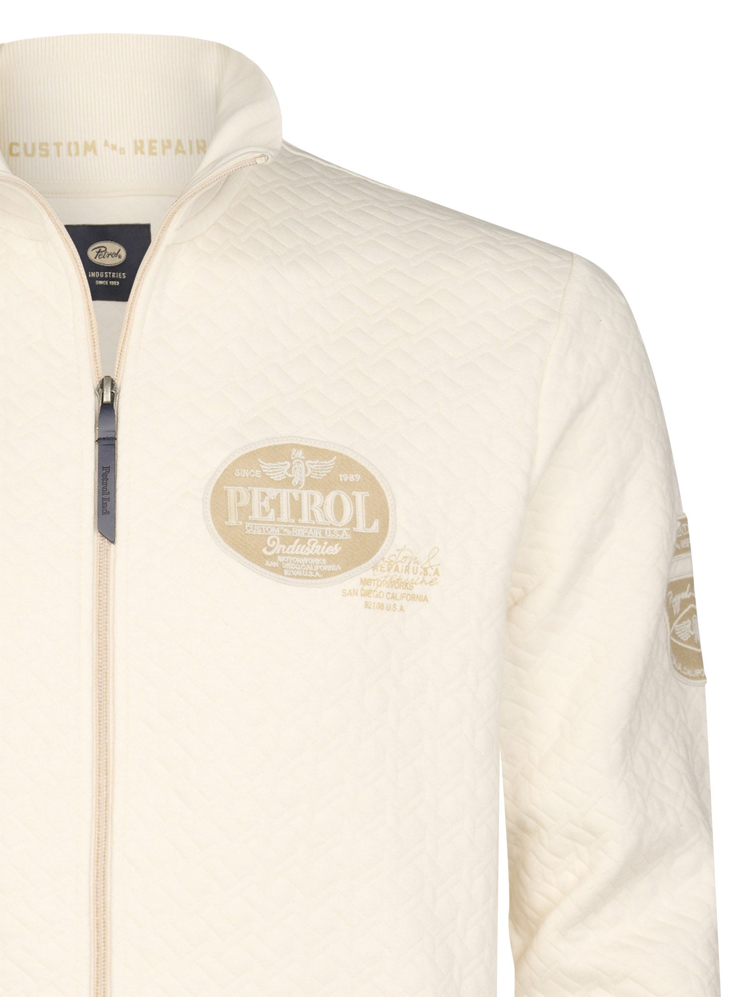 Petrol Industries Men Sweater Collar Zip Regular Fit Seashell
