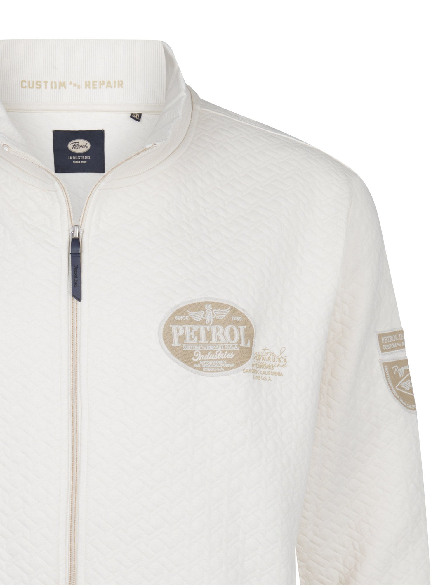 Petrol Industries Men Sweater Collar Zip Regular Plus Fit Seashell