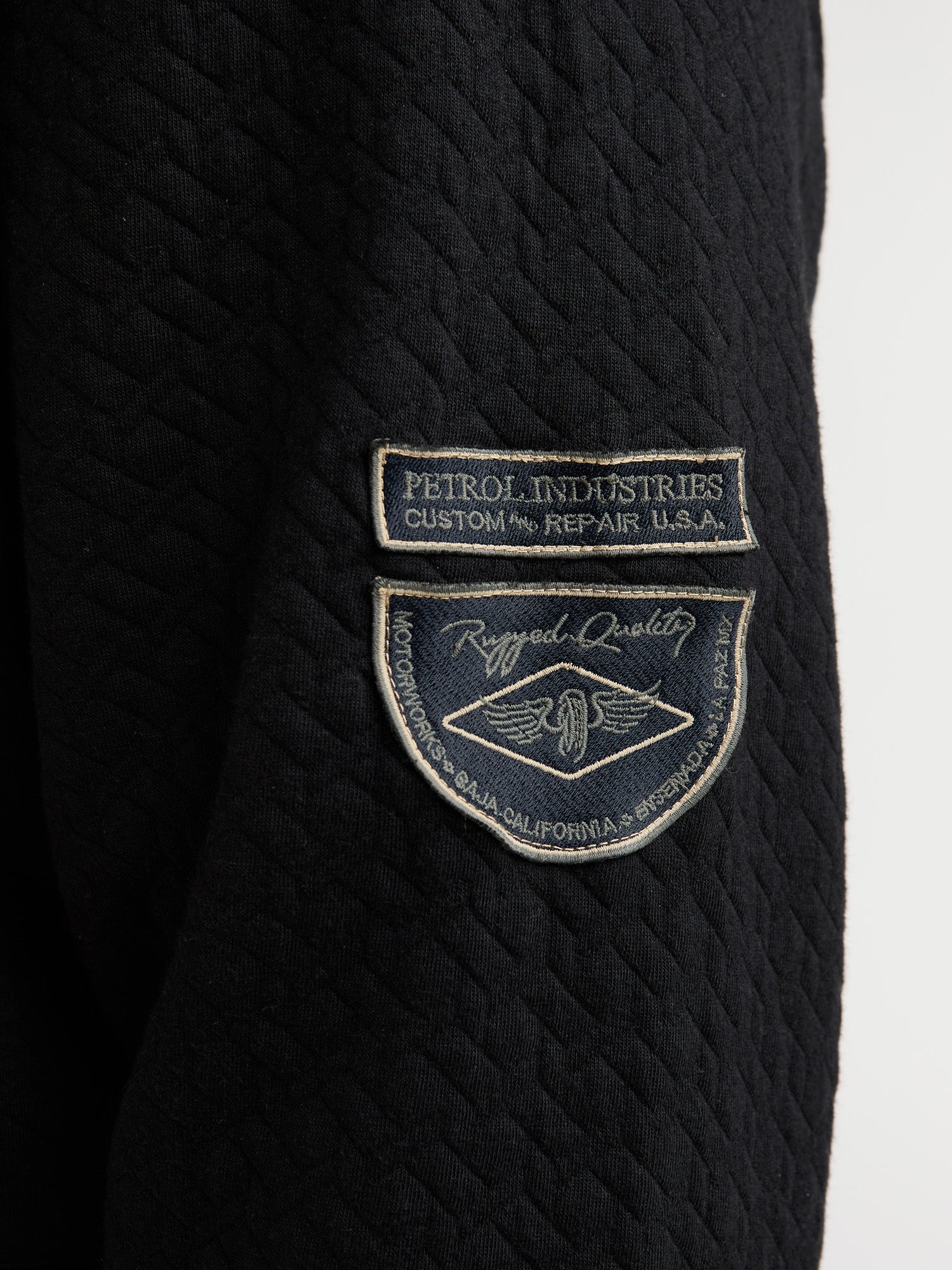 Petrol Industries Men Sweater Collar Zip Regular Plus Fit Black