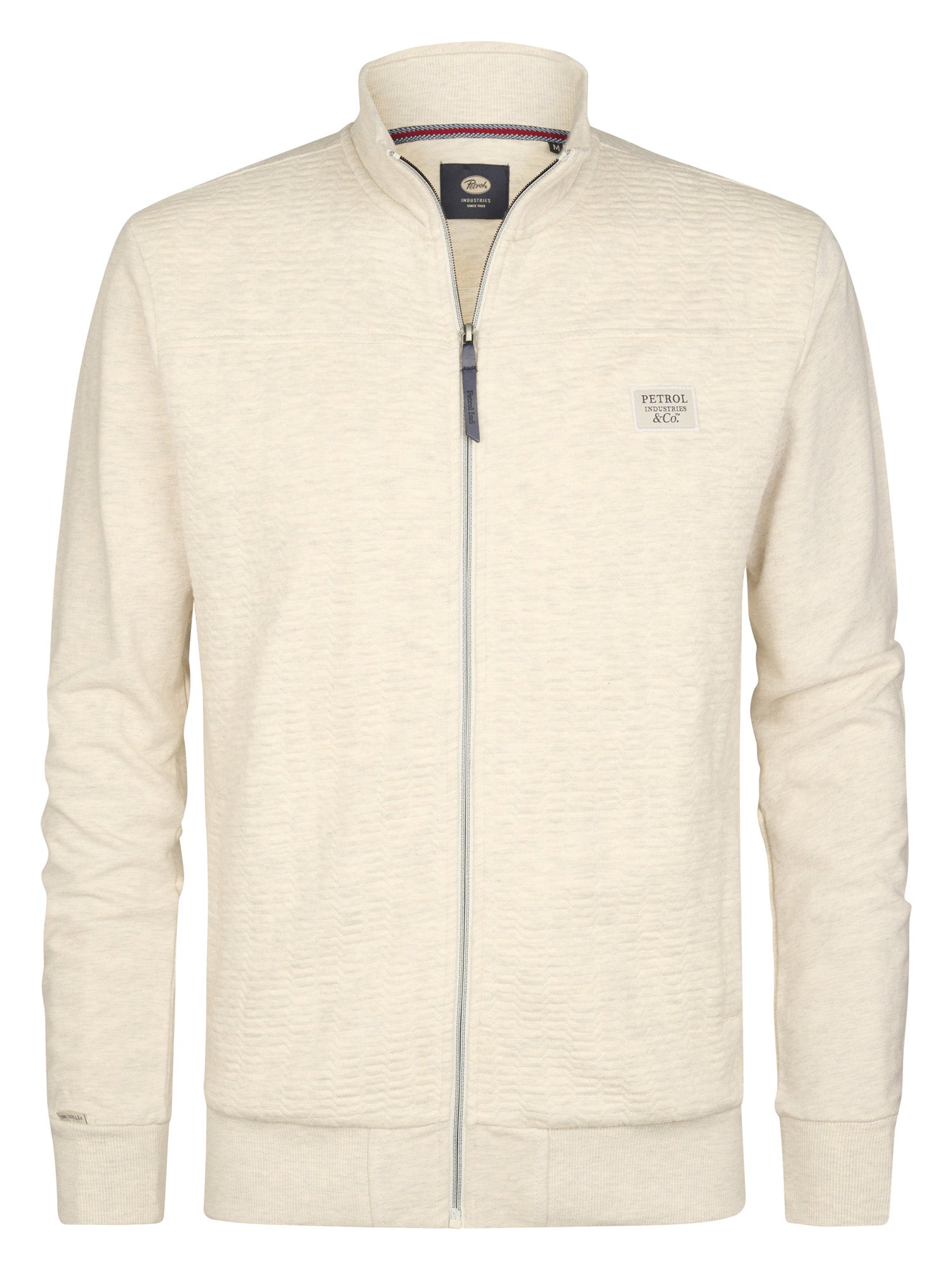 Petrol Industries Men Sweater Collar Zip Regular Fit Antique White Melee