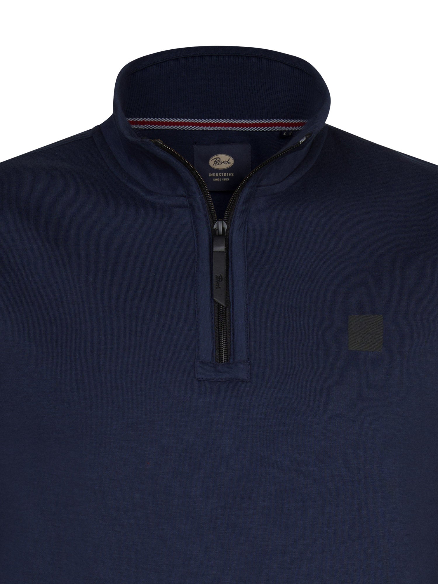 Petrol Industries Men Sweater Collar Zip Regular Fit Navy Blue
