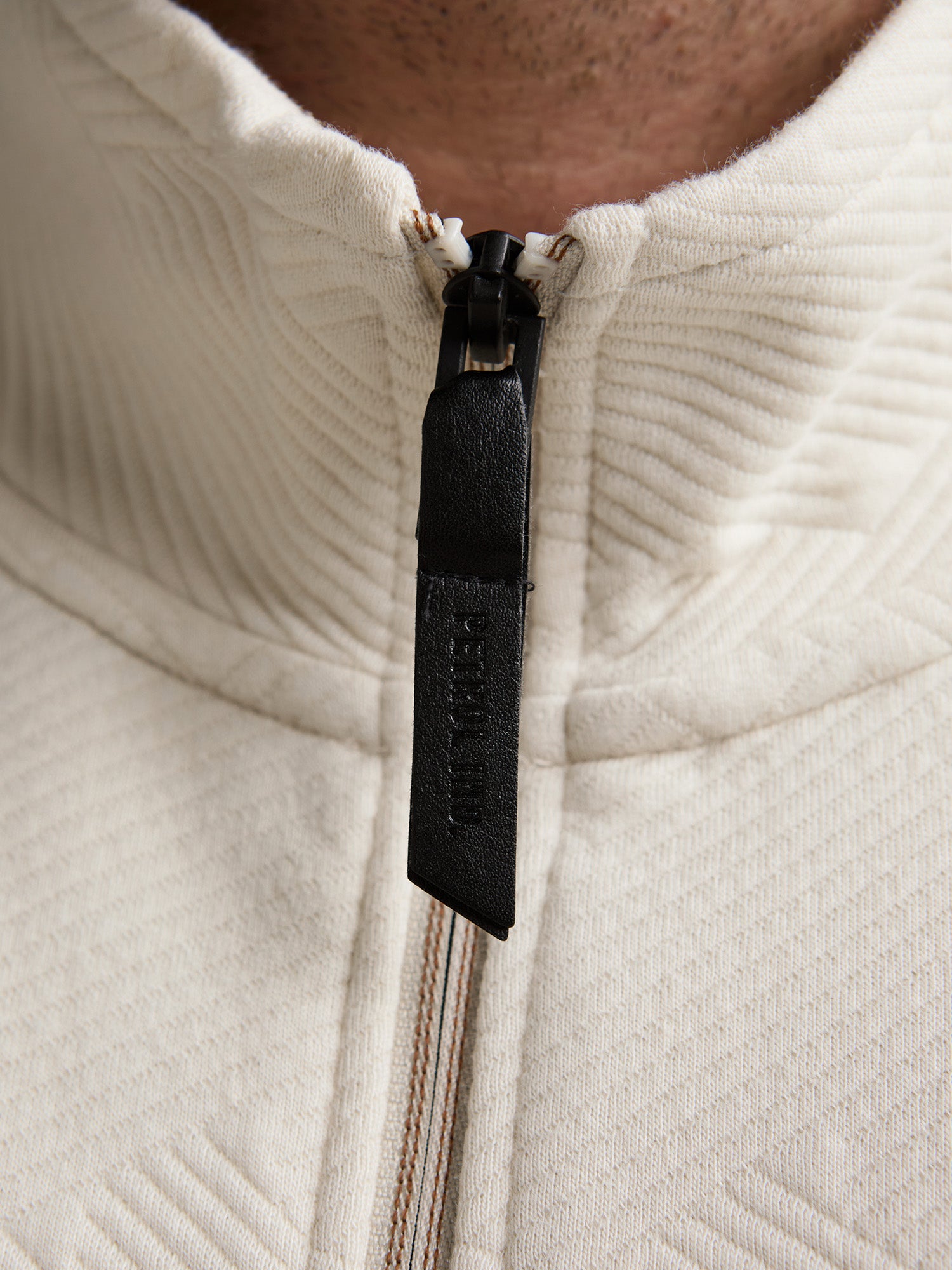 Petrol Industries Men Sweater Collar Zip Regular Plus Fit Seashell