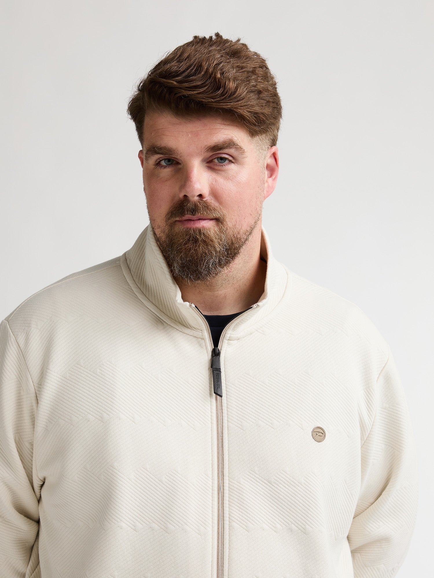 Petrol Industries Men Sweater Collar Zip Regular Plus Fit Seashell