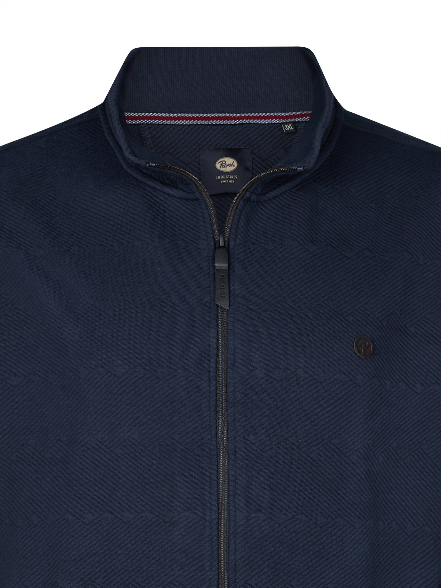 Petrol Industries Men Sweater Collar Zip Regular Plus Fit Navy Blue