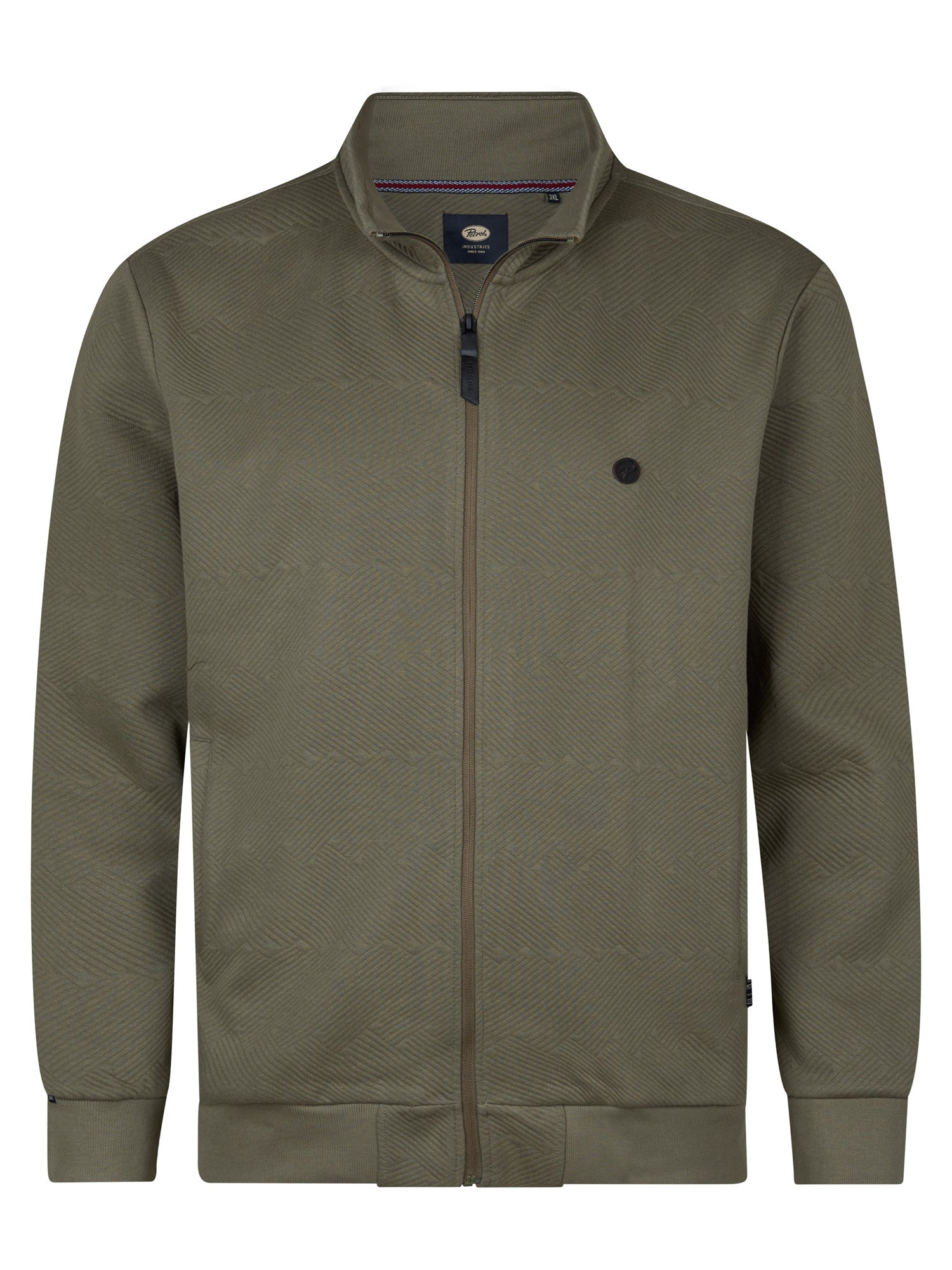 Petrol Industries Men Sweater Collar Zip Regular Plus Fit Dusty Army