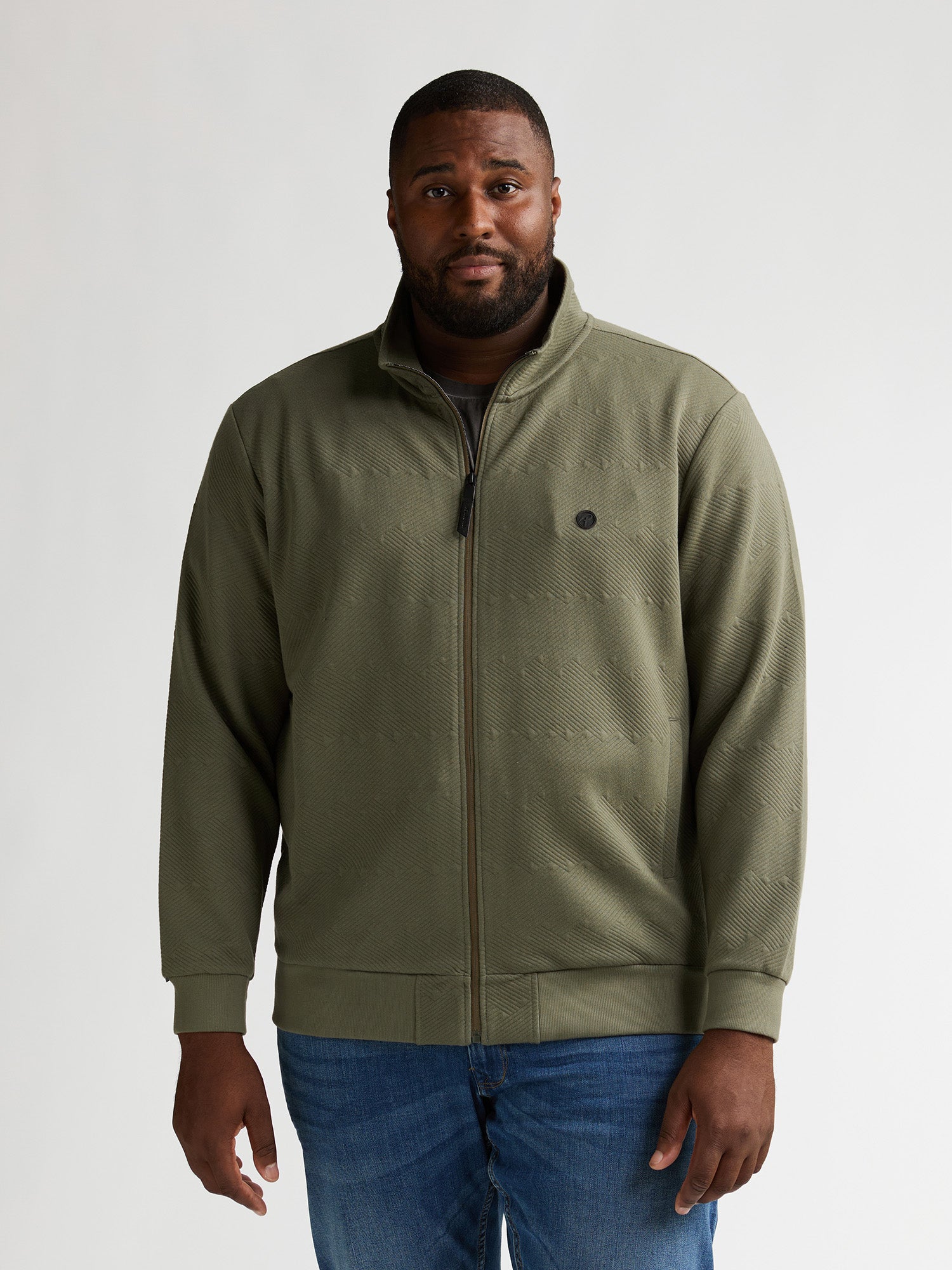 Petrol Industries Men Sweater Collar Zip Regular Plus Fit Dusty Army