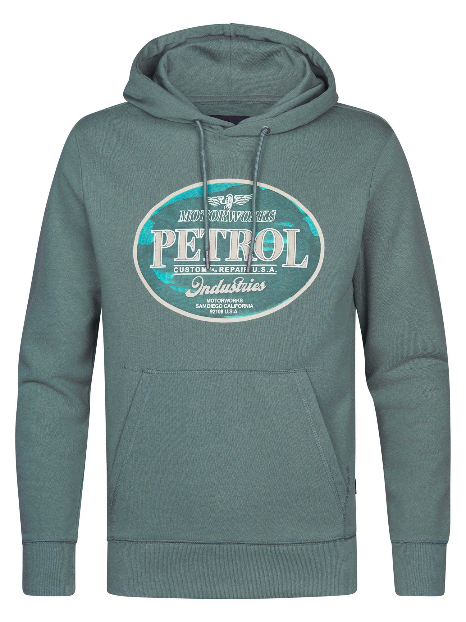 Petrol Industries Men Sweater Hooded Regular Fit Oil Green