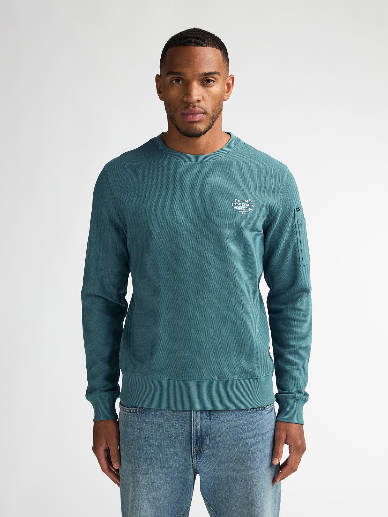 Petrol Uomo Sweater Round Neck Maglia di Tuta Petrol Uomo Sweater Round Neck Maglia di Tuta
