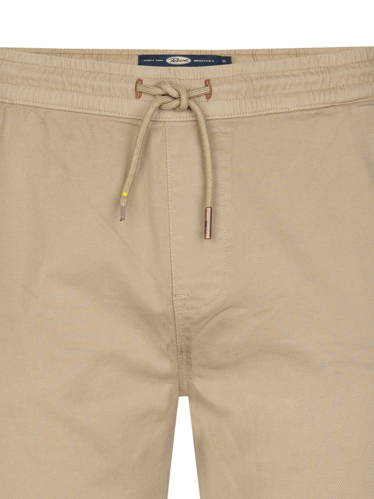 Petrol Industries Men Non Denim Trouser Tapered Fit Elastic Waistband Light Tan