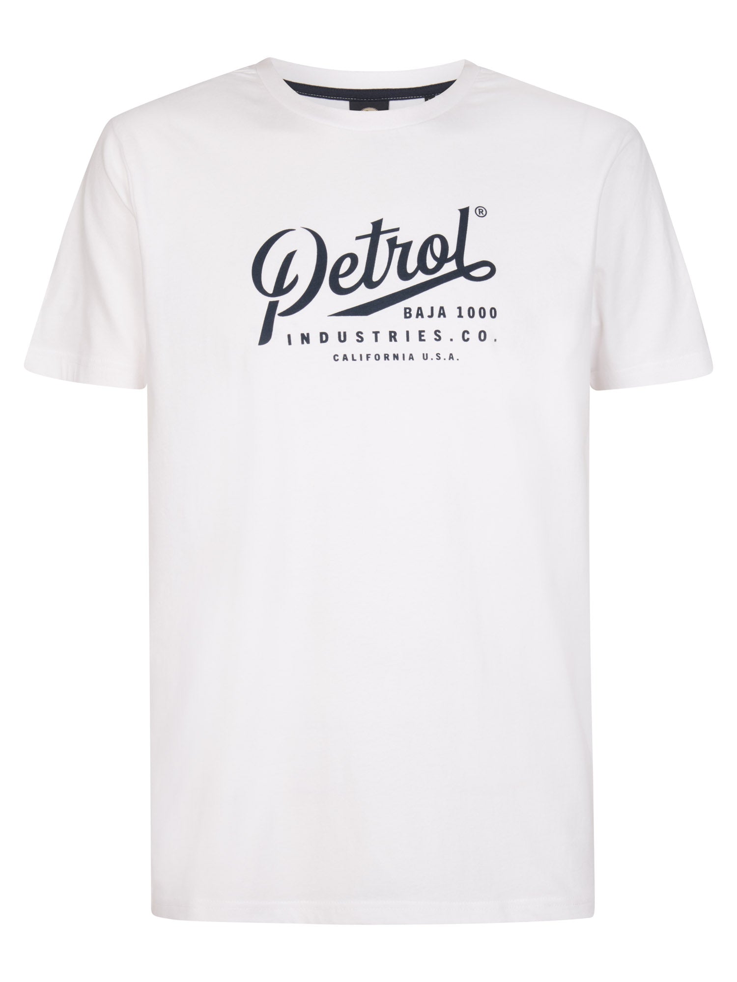 Petrol Industries Men T-Shirt Short Sleeve Classic Print Regular Fit Bright White