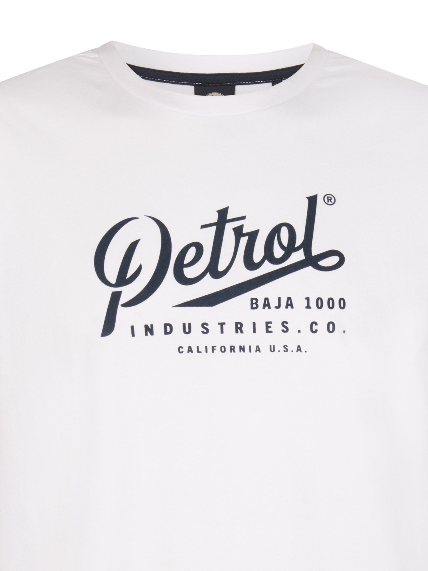 Petrol Industries Men T-Shirt Short Sleeve Classic Print Regular Fit Bright White