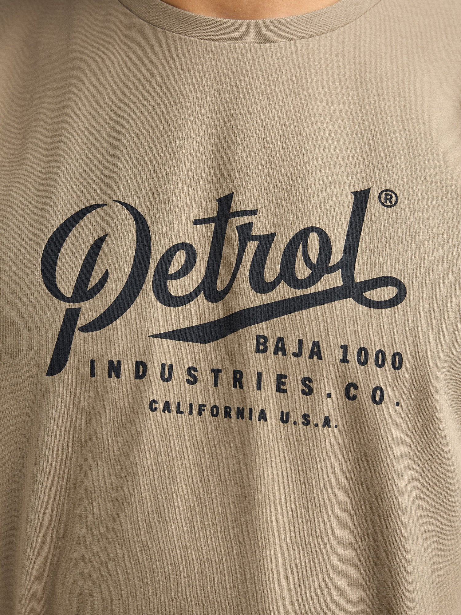 Petrol Industries Men T-Shirt Short Sleeve Classic Print Regular Fit Light Tan