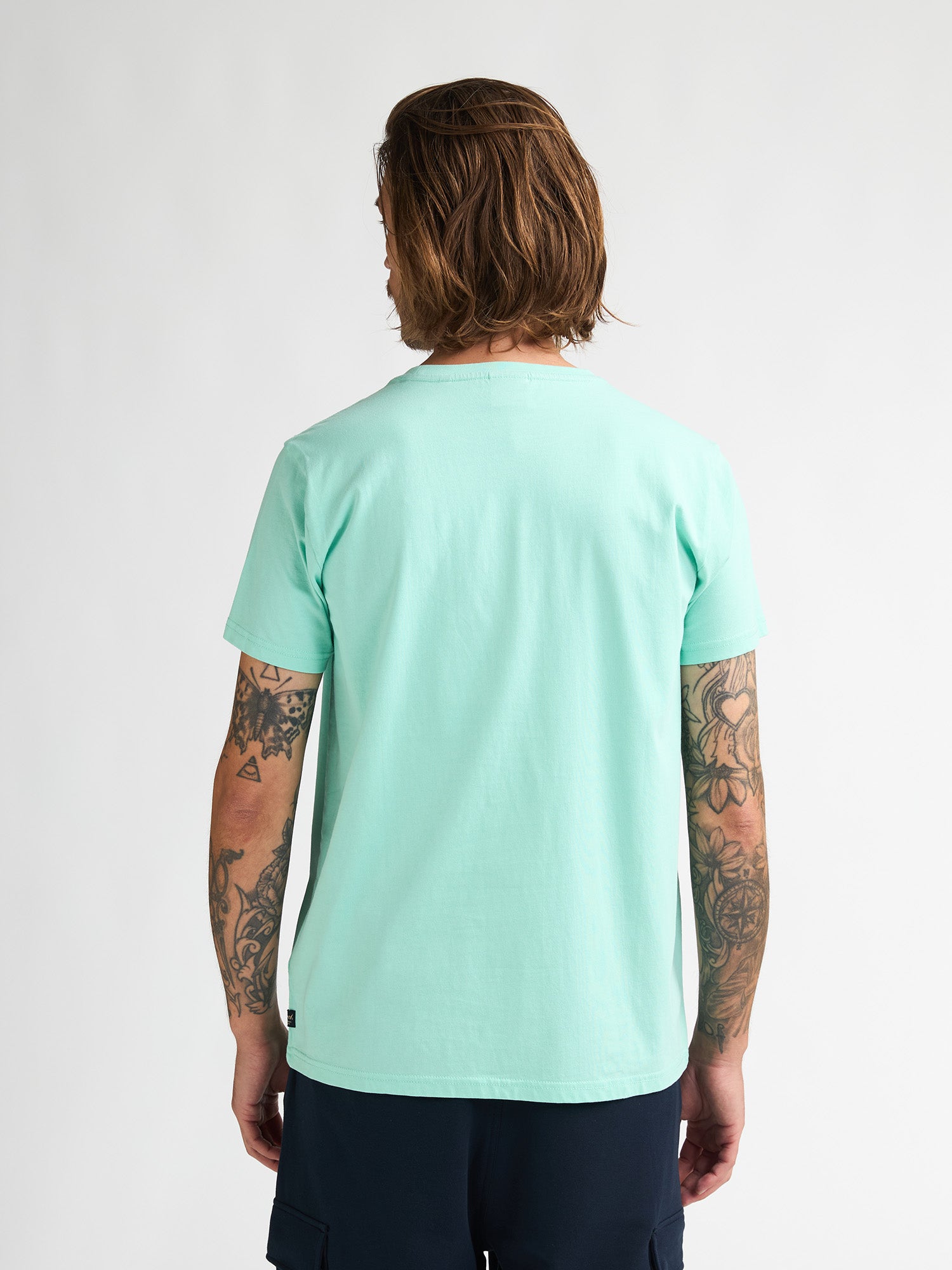 Petrol Industries Men T-Shirt Short Sleeve Classic Print Regular Fit Green Aqua