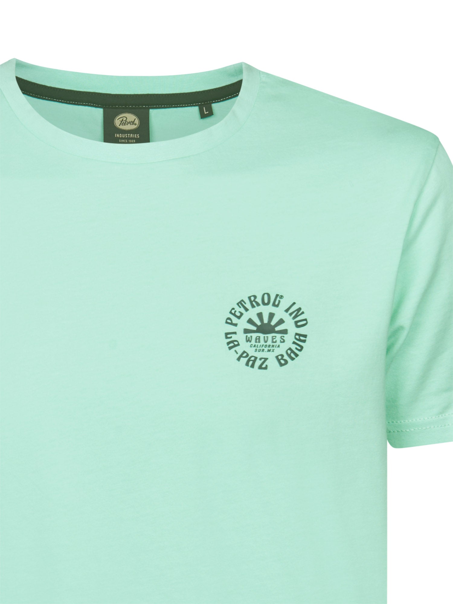 Petrol Industries Men T-Shirt Short Sleeve Classic Print Regular Fit Green Aqua