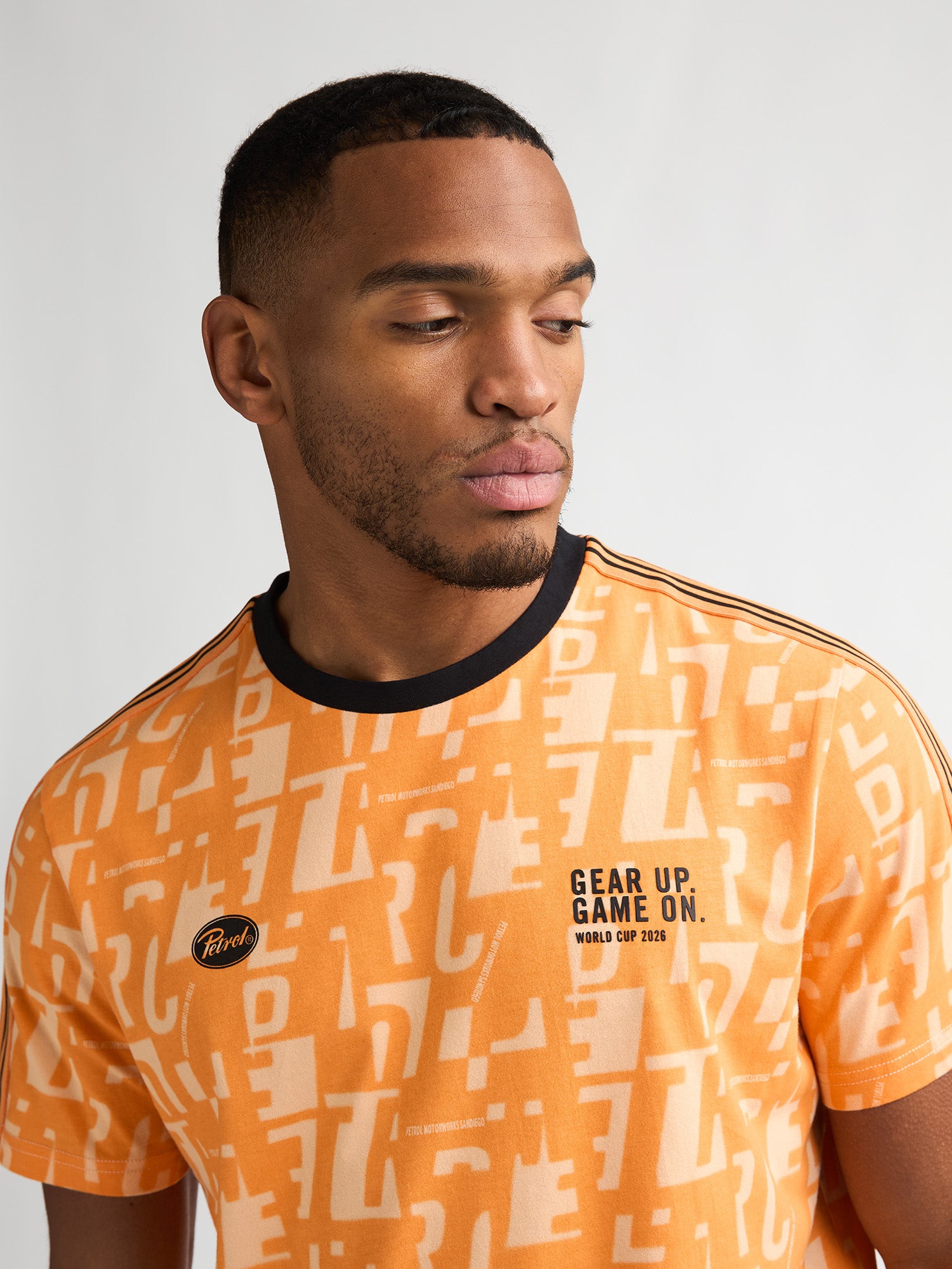 Petrol Industries Men T-Shirt Short Sleeve Regular Fit Tropical Orange