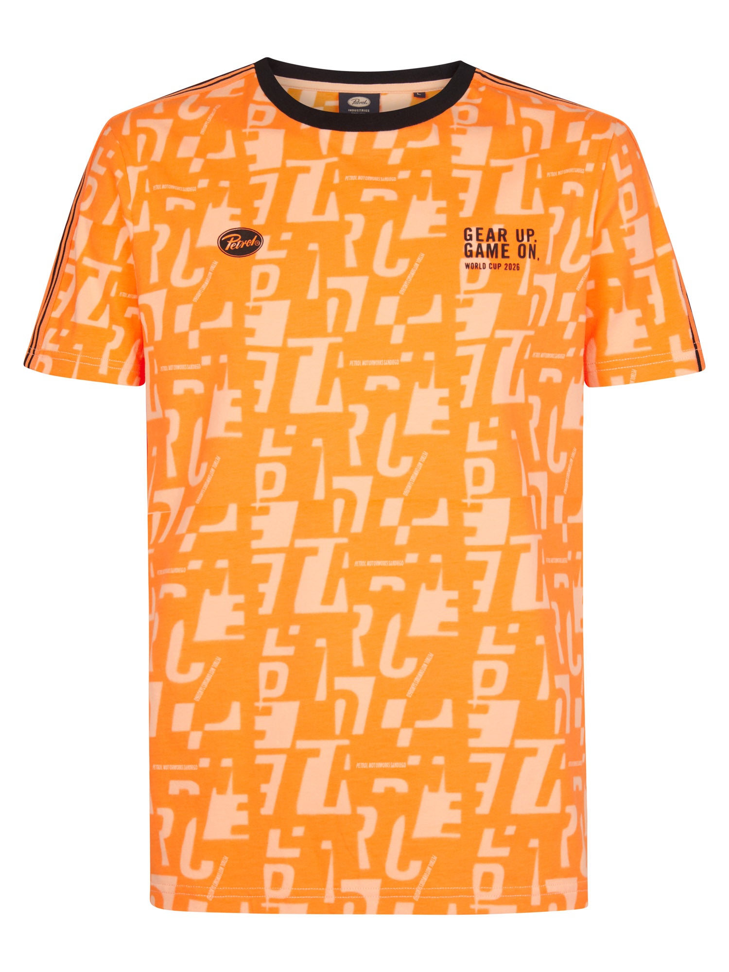 Petrol Industries Men T-Shirt Short Sleeve Regular Fit Tropical Orange