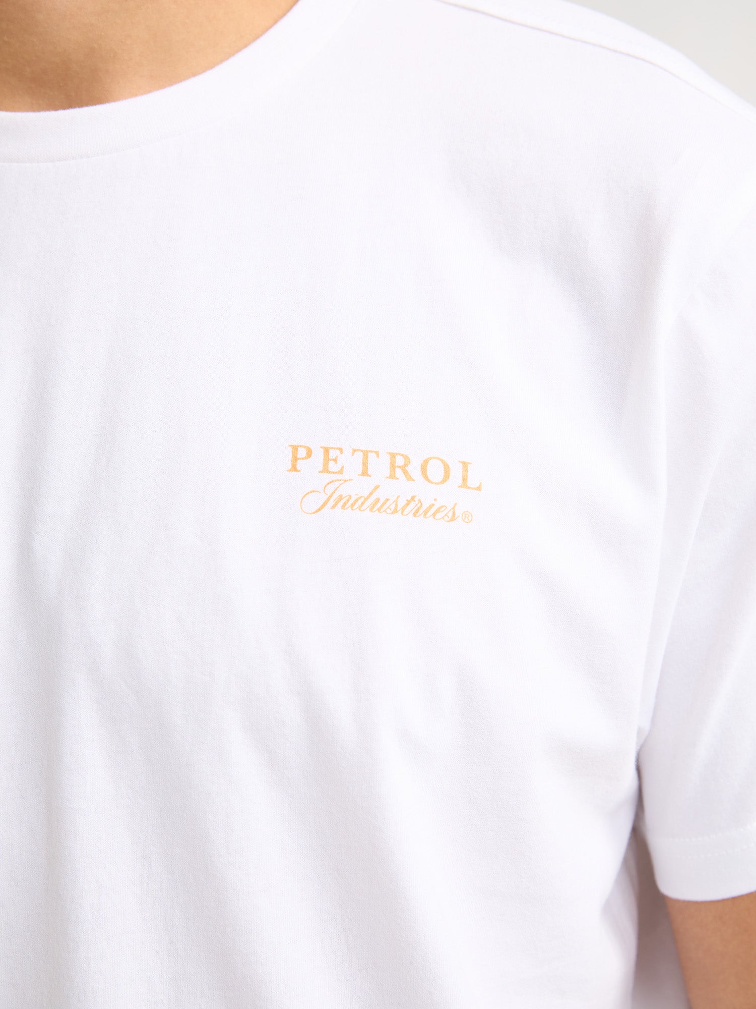 Petrol Industries Men T-Shirt Short Sleeve Classic Print Regular Fit Bright White