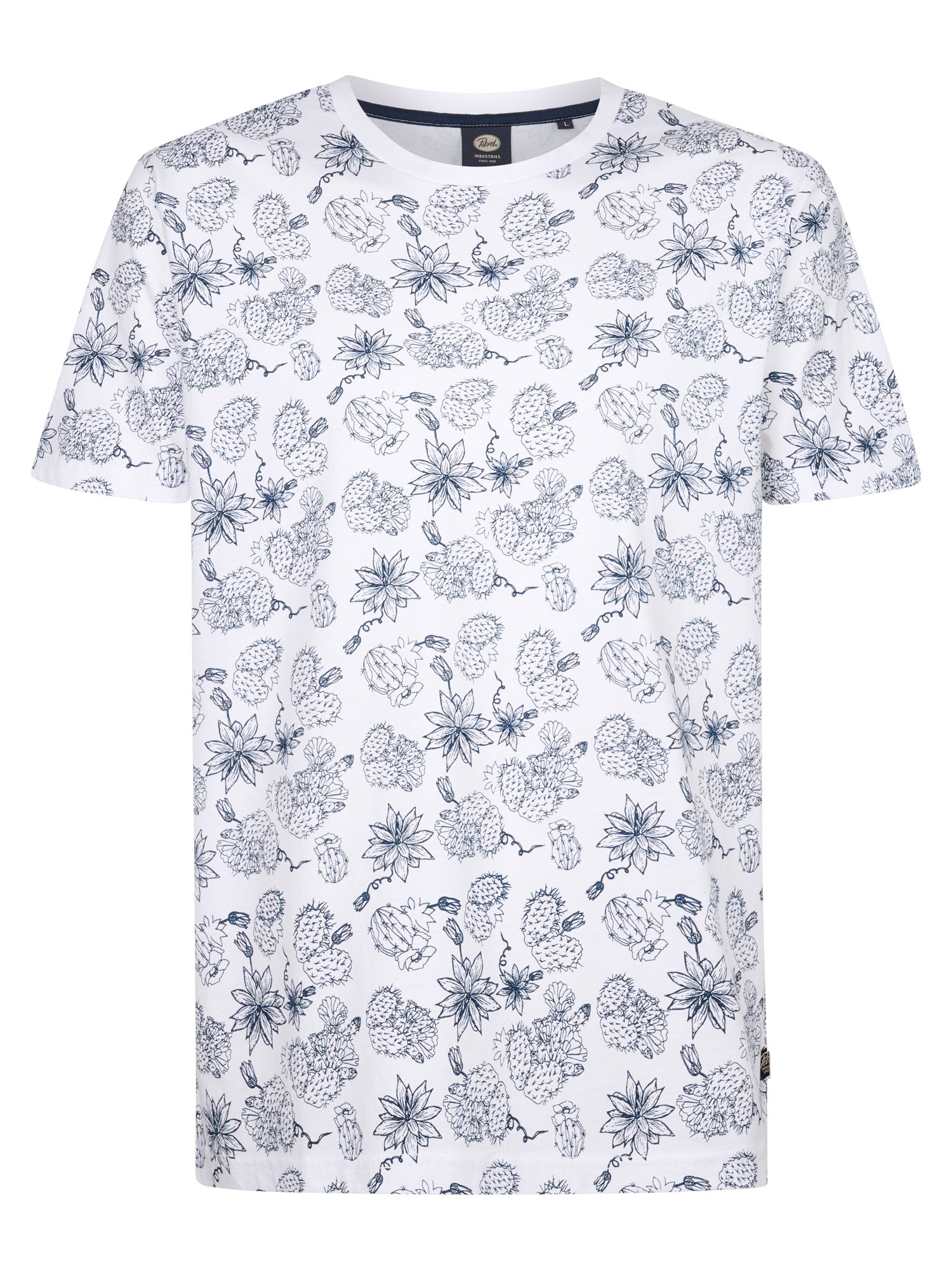 Petrol Industries Men T-Shirt Short Sleeve All-Over Print Regular Fit Bright White