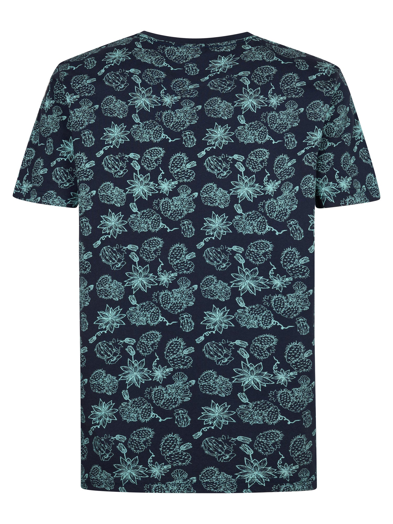 Petrol Industries Men T-Shirt Short Sleeve All-Over Print Regular Fit Navy Blue
