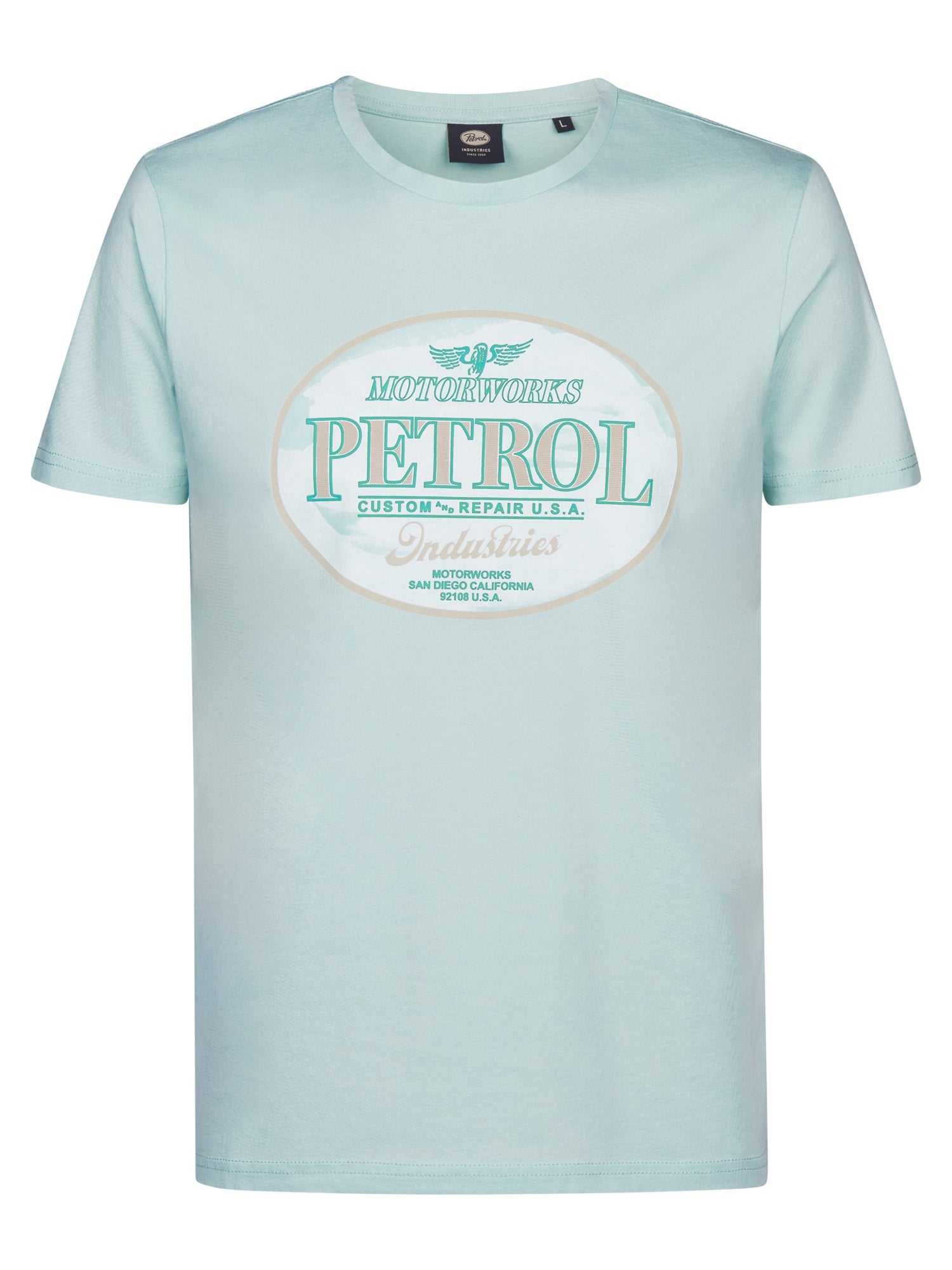 Petrol Industries Men T-Shirt Short Sleeve Classic Print Regular Fit Cool Mint