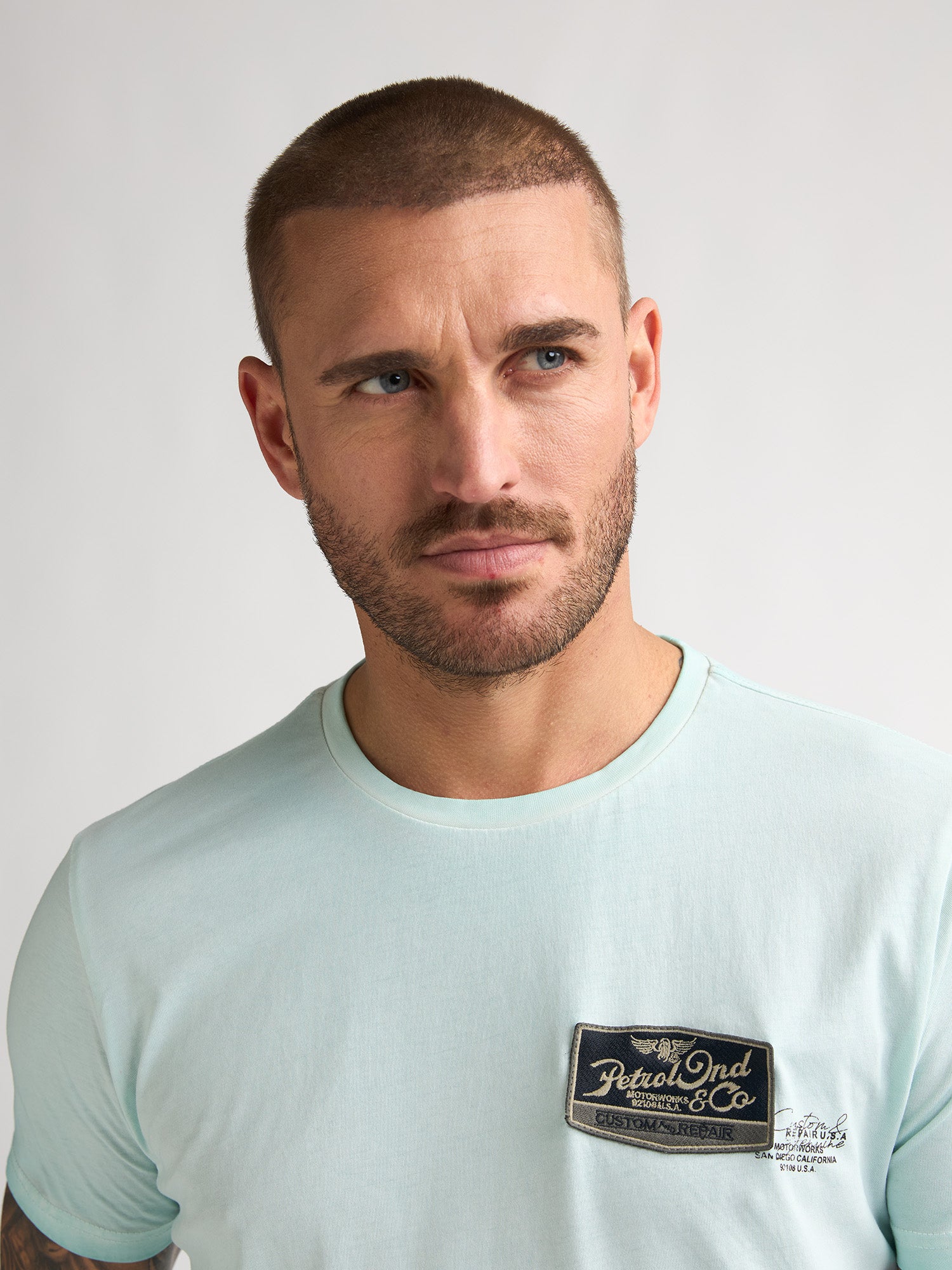 Petrol Industries Men T-Shirt Short Sleeve Regular Fit Cool Mint