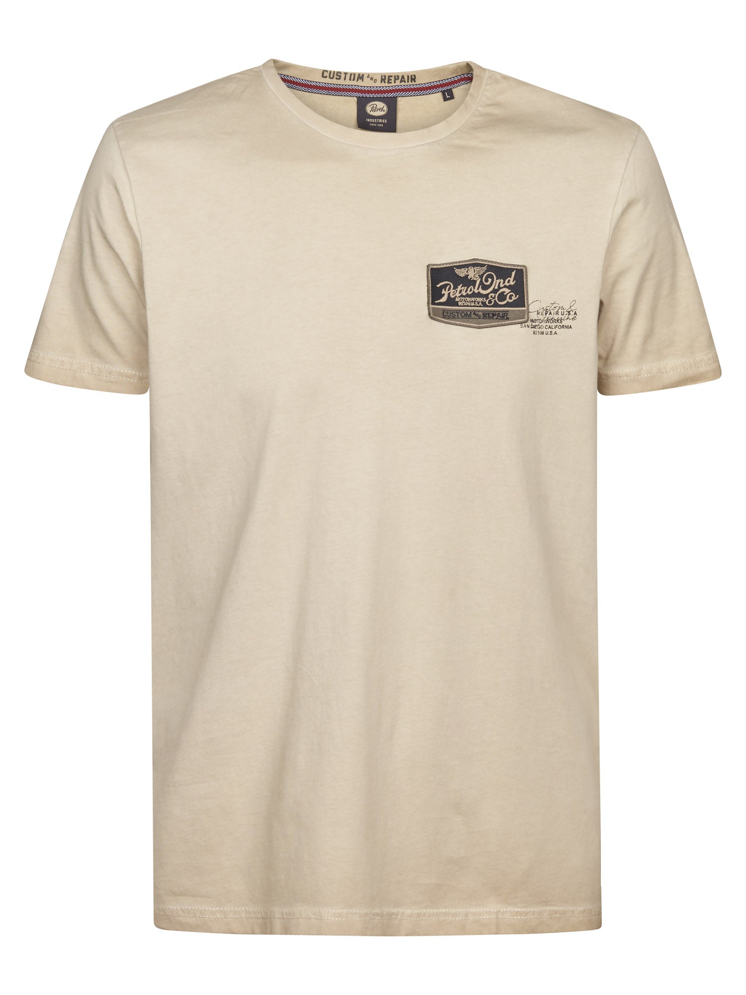 Petrol Industries Men T-Shirt Short Sleeve Regular Fit Light Tan