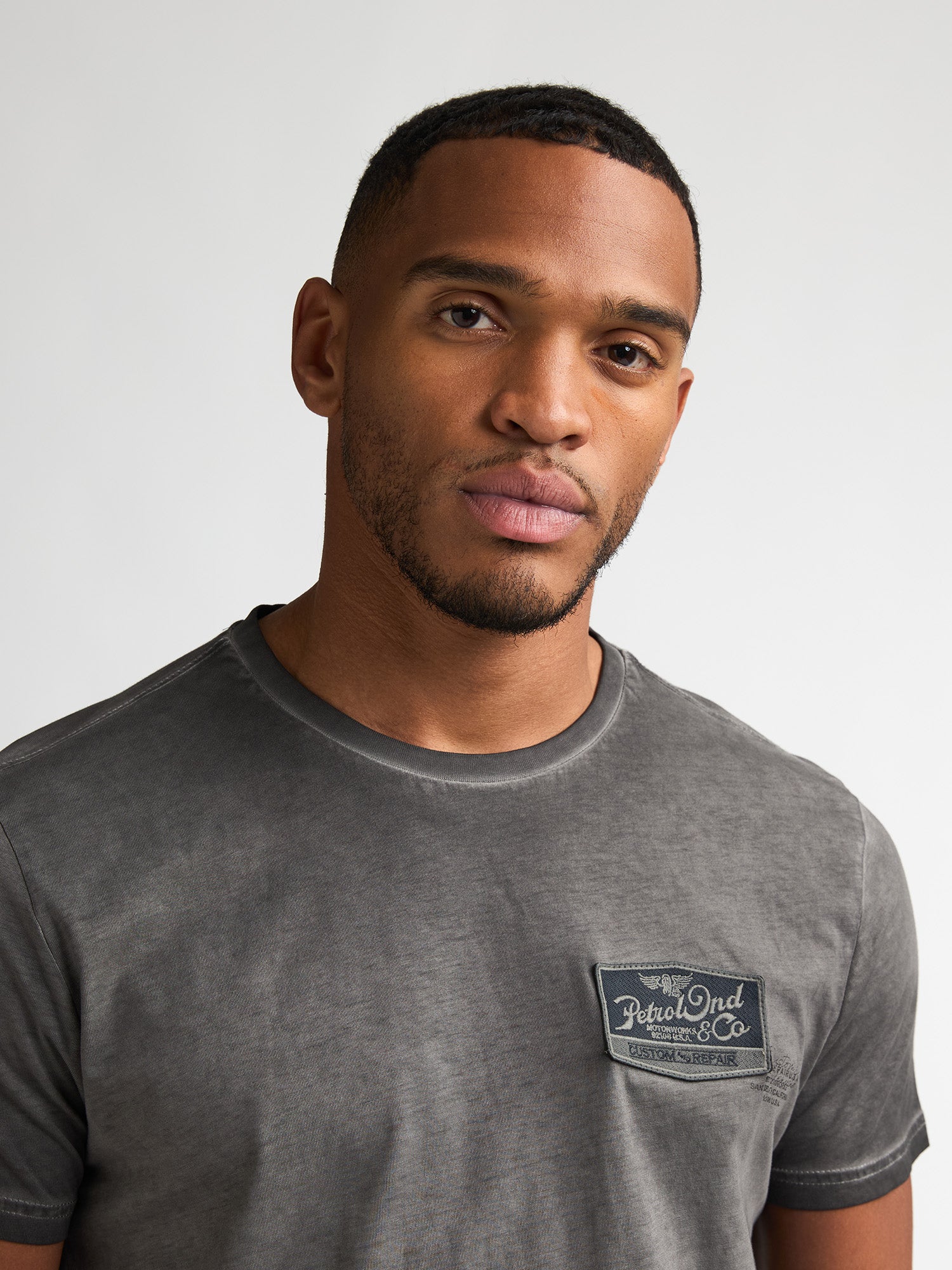 Petrol Industries Men T-Shirt Short Sleeve Regular Fit Black