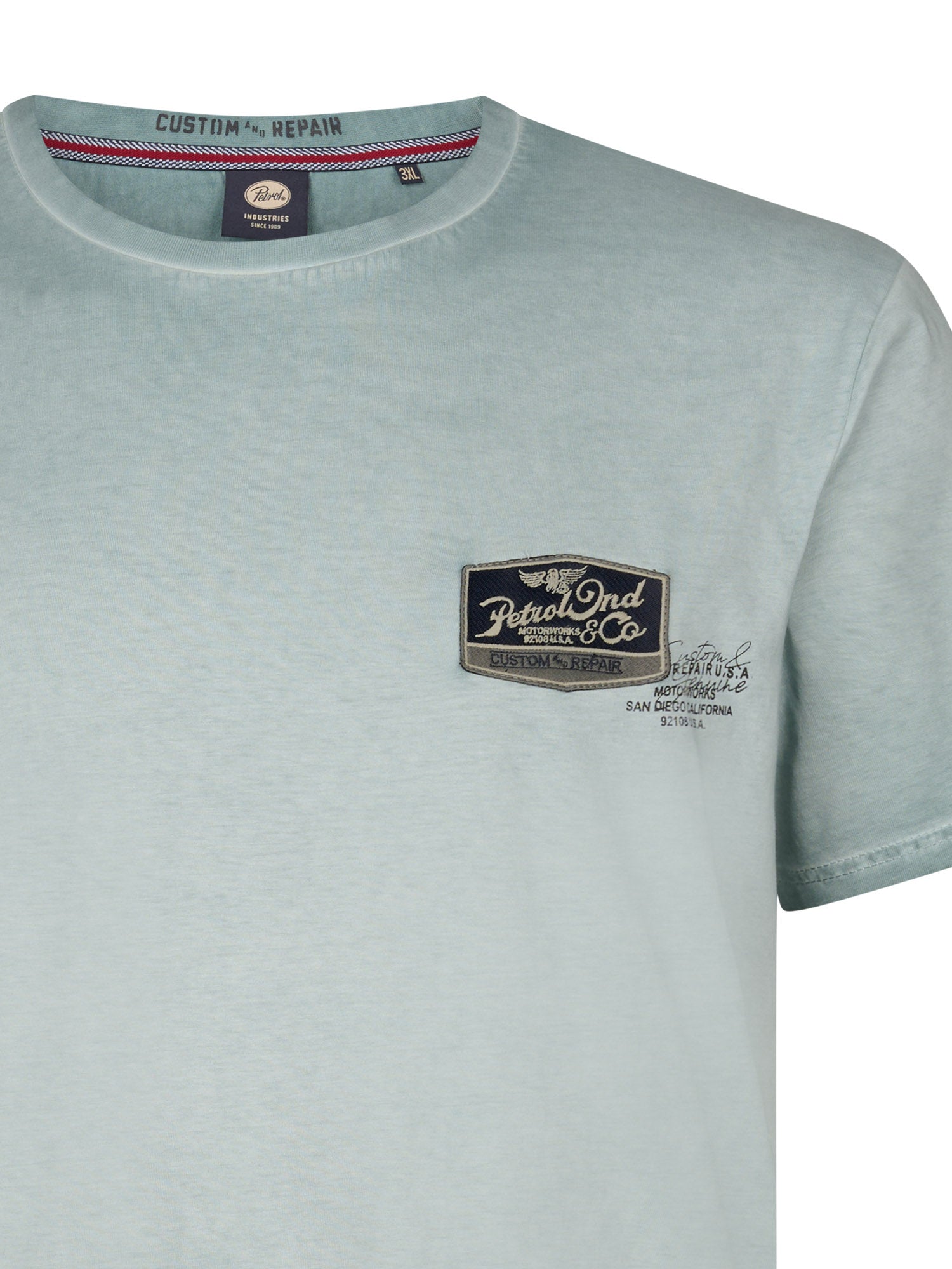 Petrol Industries Men T-Shirt Short Sleeve Classic Print Regular Plus Fit Oil Green