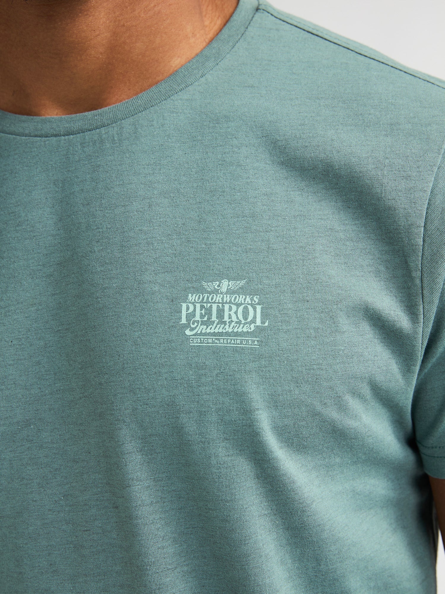 Petrol Industries Men T-Shirt Short Sleeve Regular Fit Oil Green