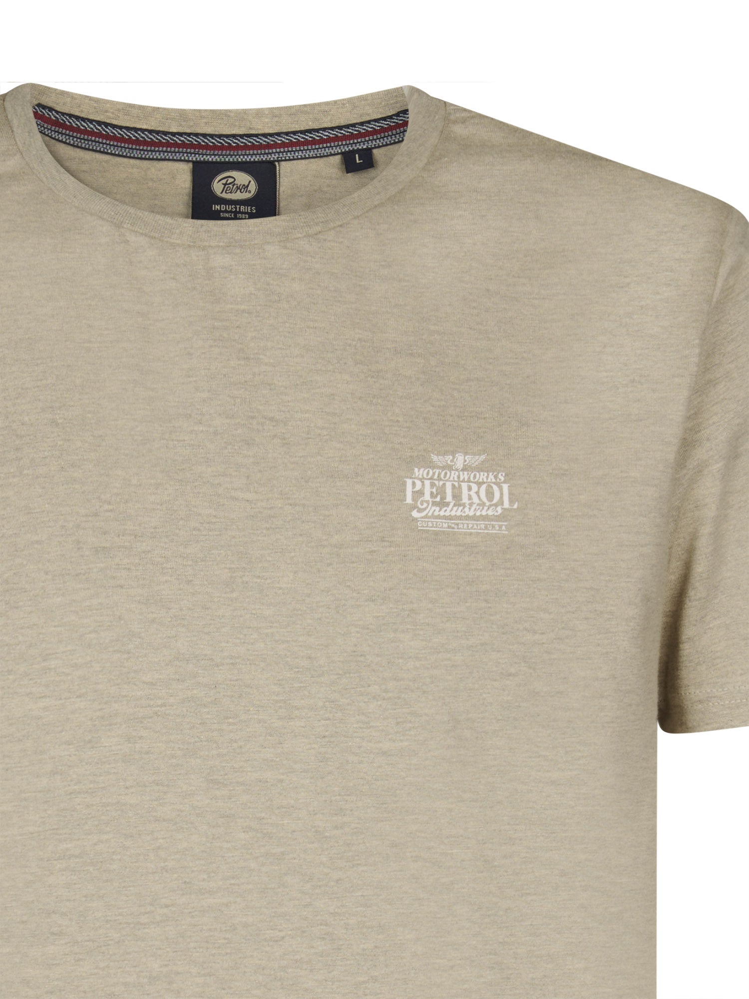 Petrol Industries Men T-Shirt Short Sleeve Regular Fit Light Tan