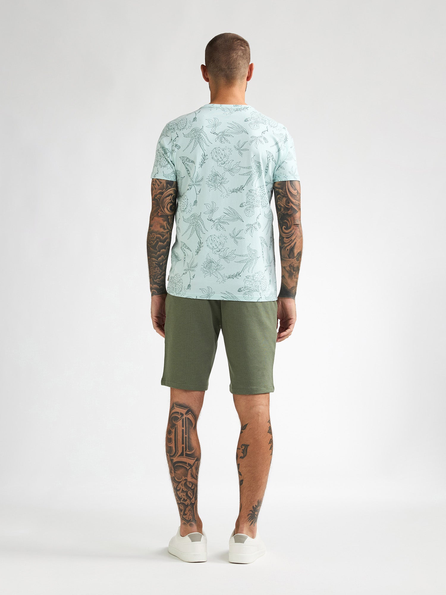 Petrol Industries Men T-Shirt Short Sleeve All-Over Print Regular Fit Cool Mint