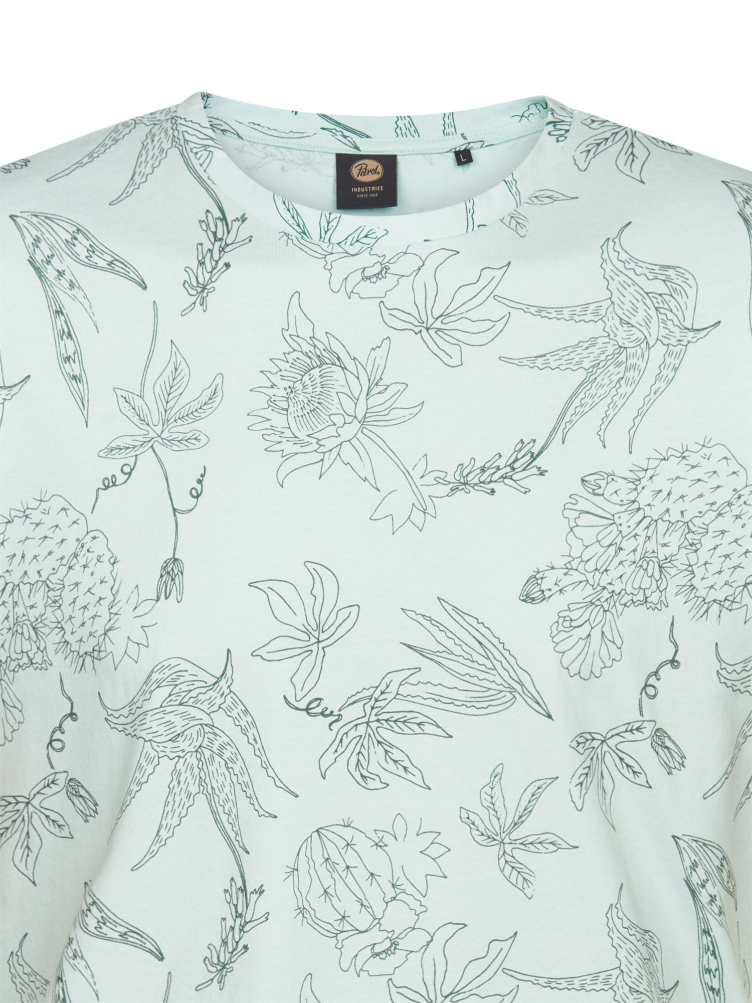 Petrol Industries Men T-Shirt Short Sleeve All-Over Print Regular Fit Cool Mint