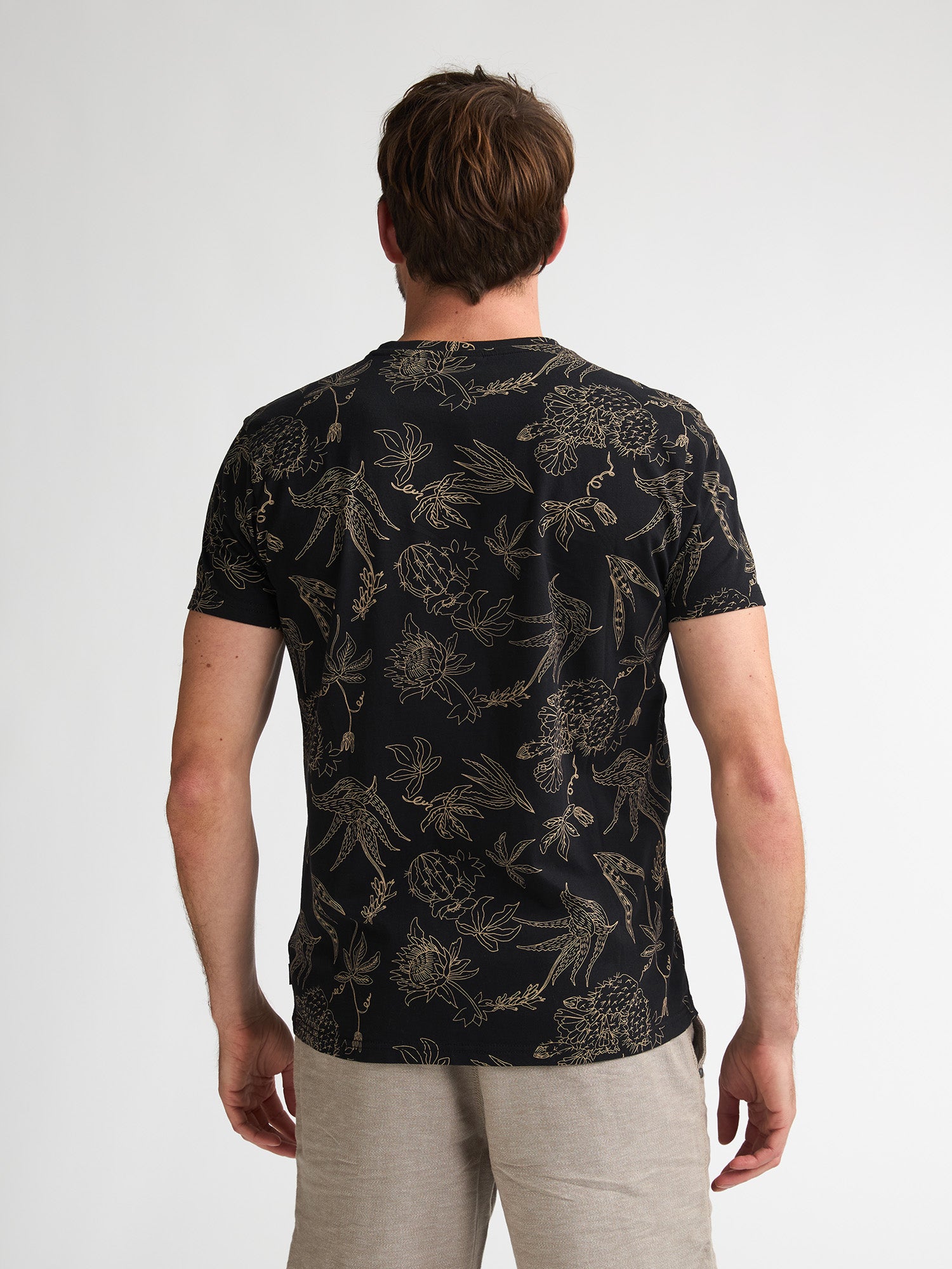 Petrol Industries Men T-Shirt Short Sleeve All-Over Print Regular Fit Black