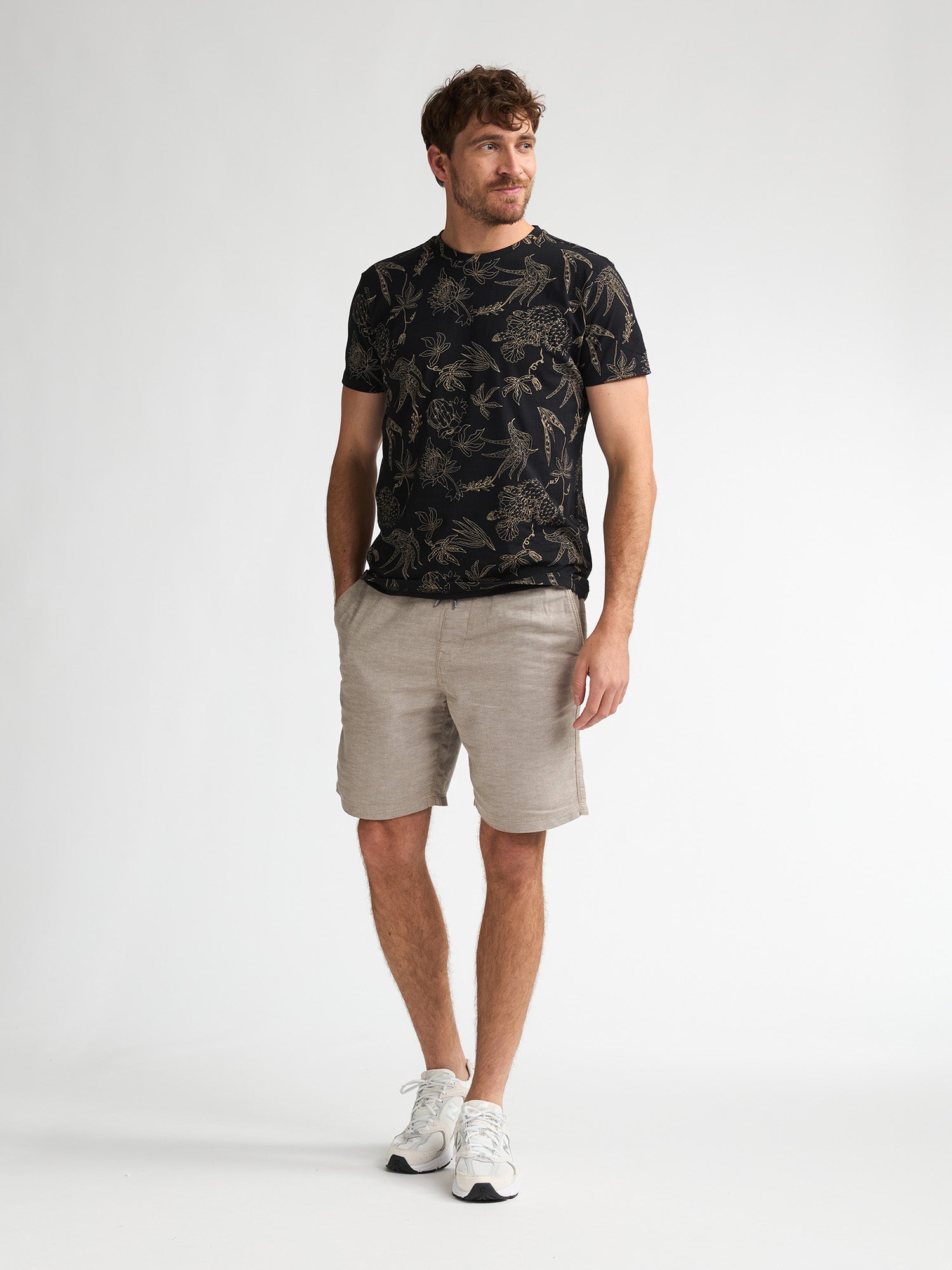 Petrol Industries Men T-Shirt Short Sleeve All-Over Print Regular Fit Black