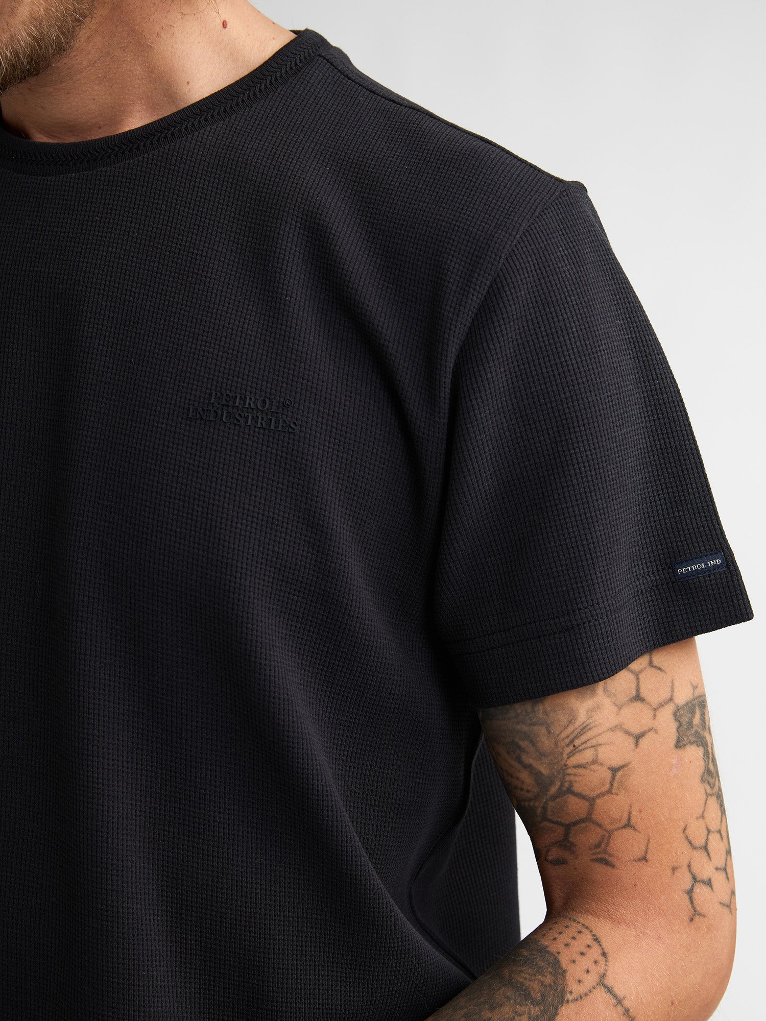 Petrol Industries Men T-Shirt Short Sleeve Regular Fit Black
