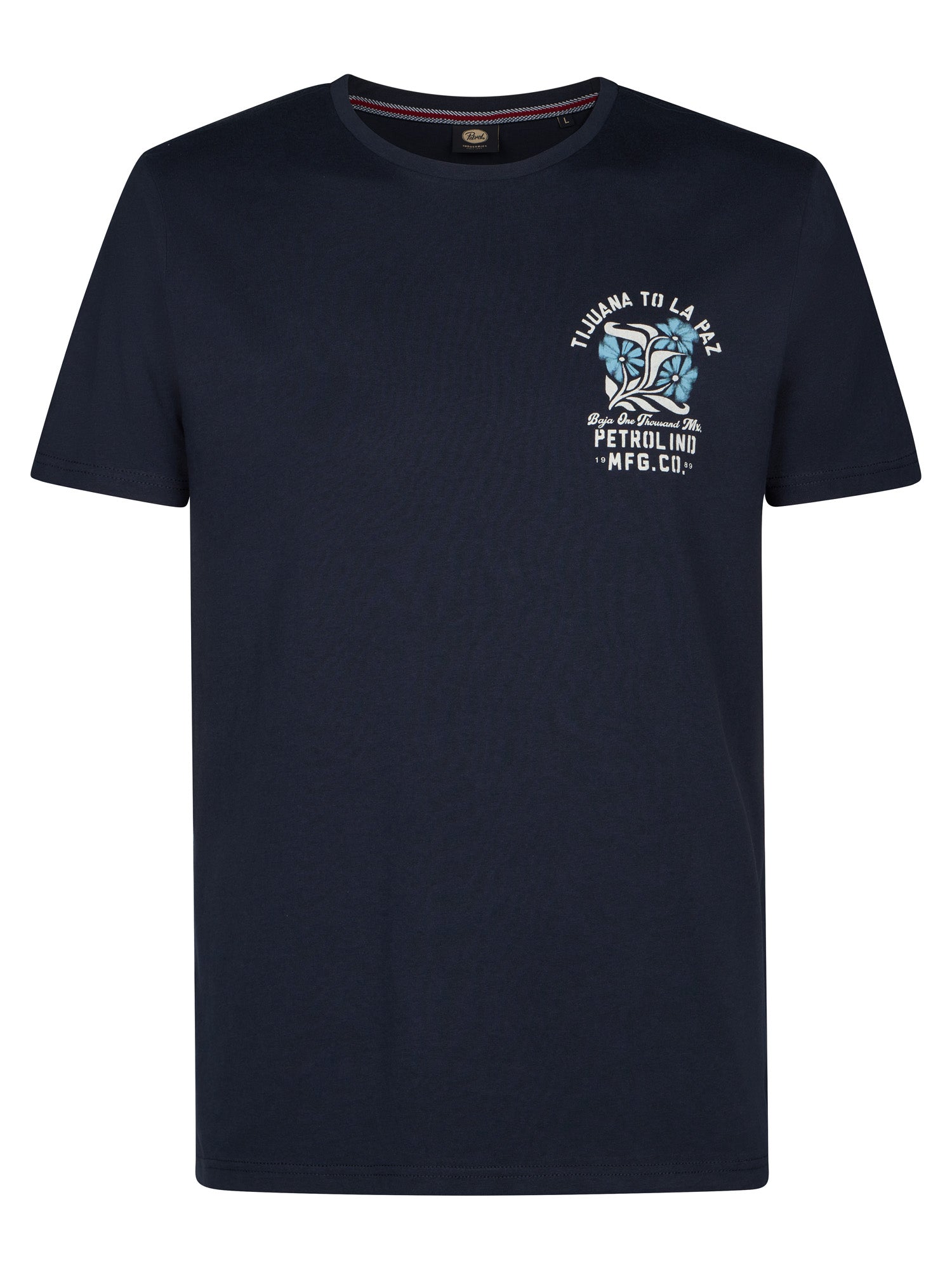 Petrol Industries Men T-Shirt Short Sleeve Classic Print Regular Fit Navy Blue