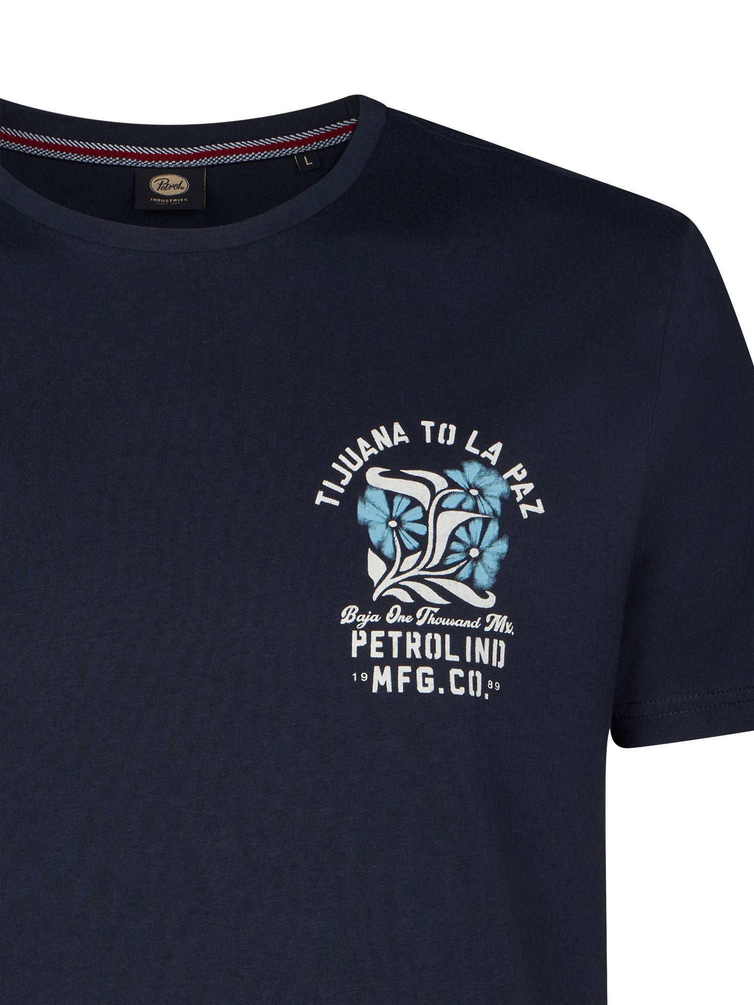 Petrol Industries Men T-Shirt Short Sleeve Classic Print Regular Fit Navy Blue