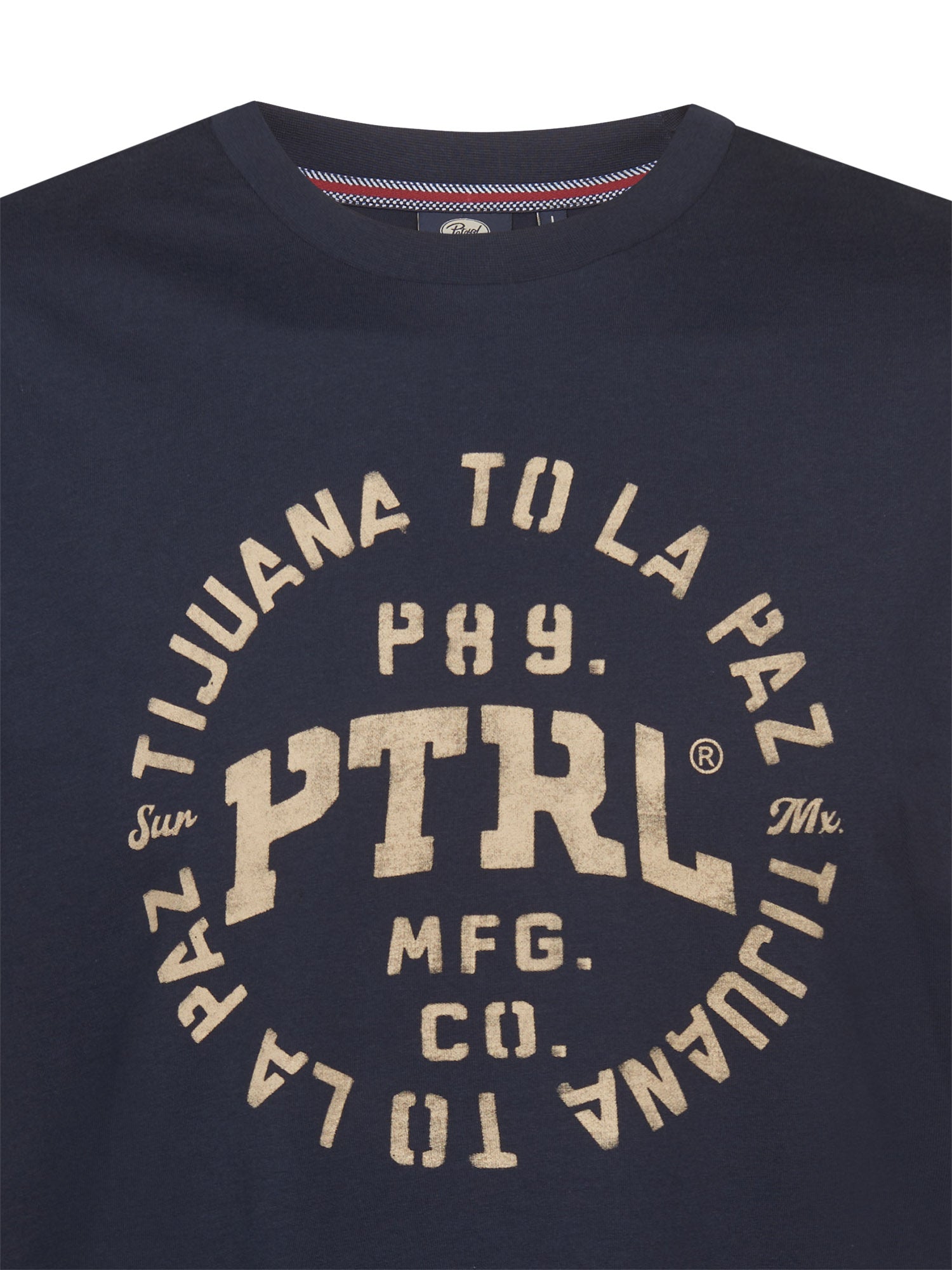 Petrol Industries Men T-Shirt Short Sleeve Regular Fit Navy Blue