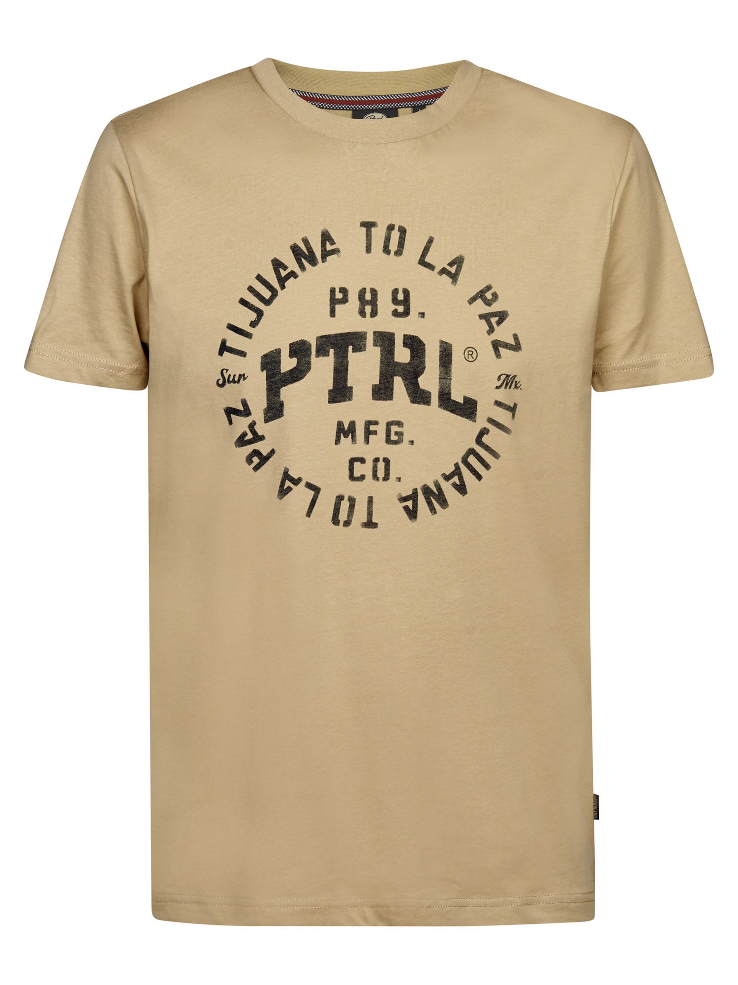 Petrol Industries Men T-Shirt Short Sleeve Regular Fit Light Tan
