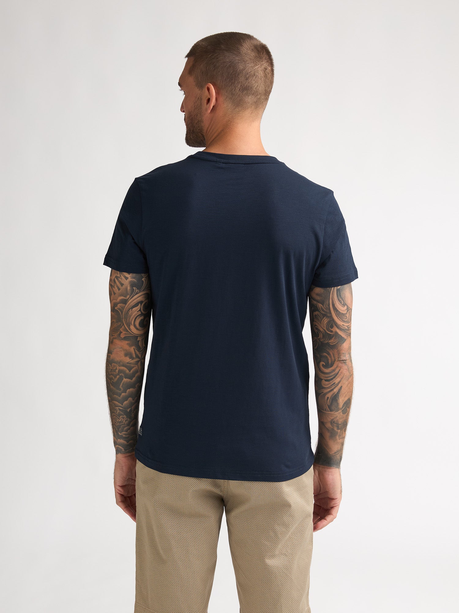 Petrol Industries Men T-Shirt Short Sleeve Classic Print Regular Fit Navy Blue