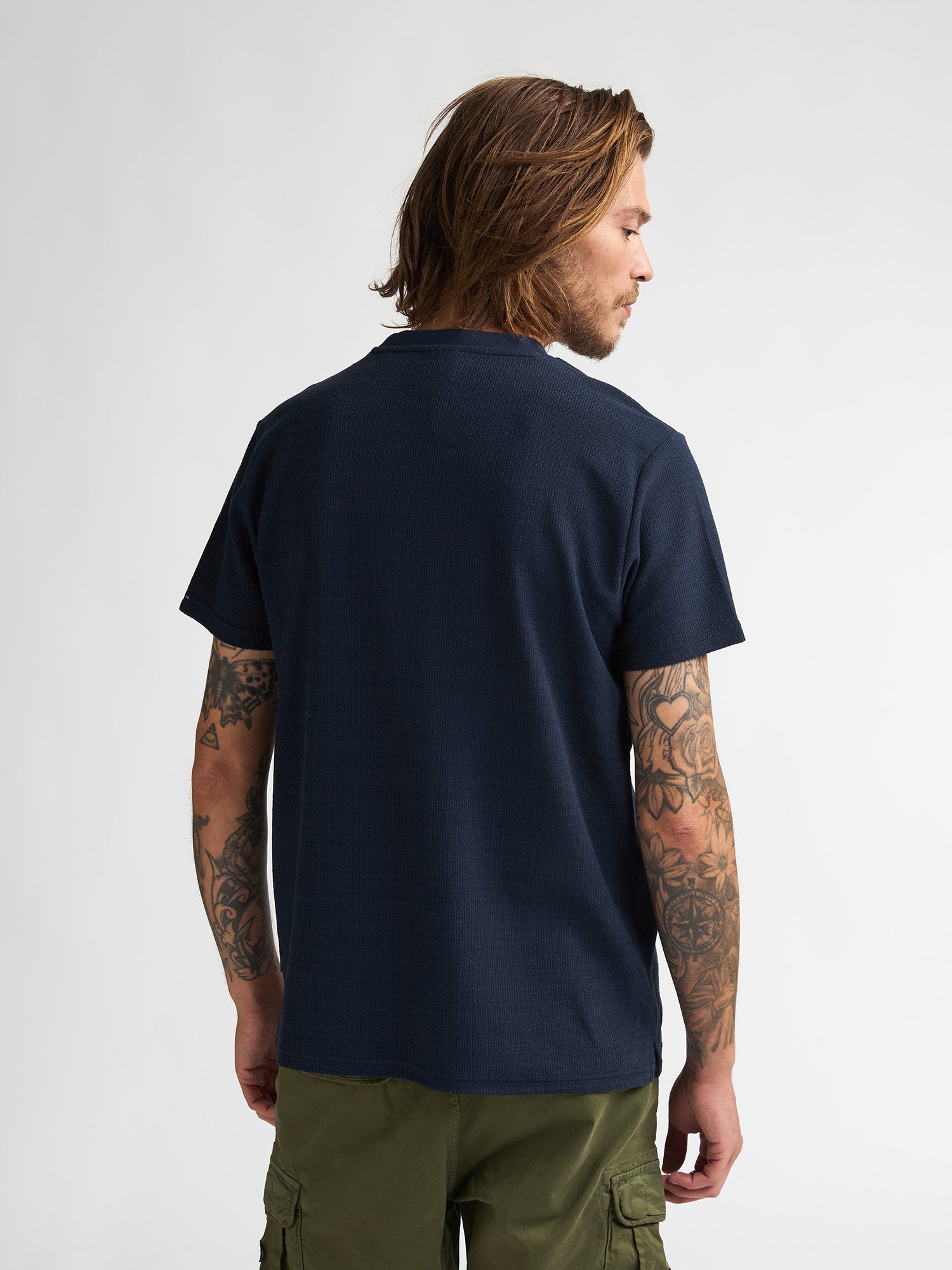 Petrol Industries Men T-Shirt Short Sleeve Regular Fit Navy Blue