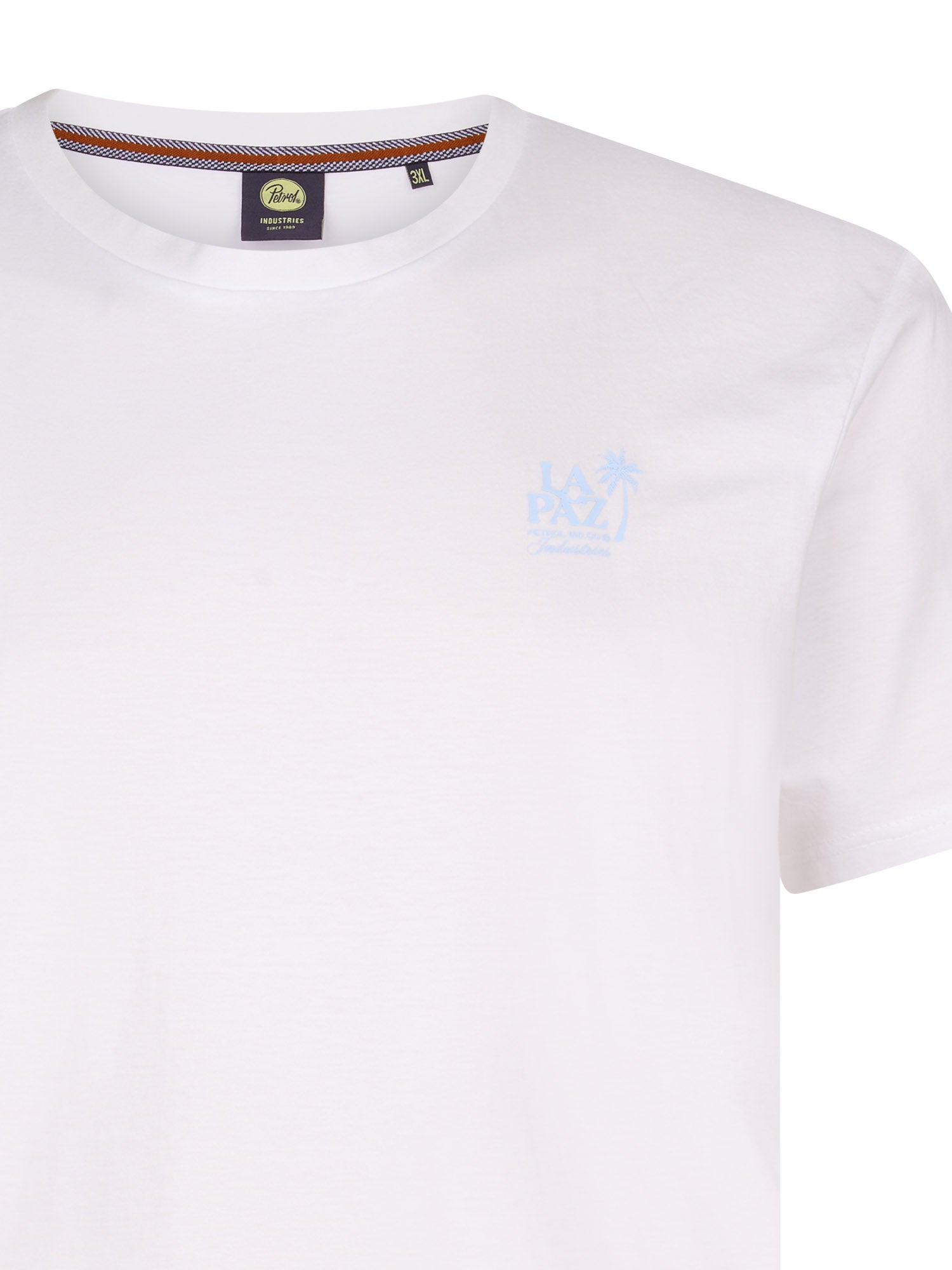 Petrol Industries Men T-Shirt Short Sleeve Regular Plus Fit Bright White